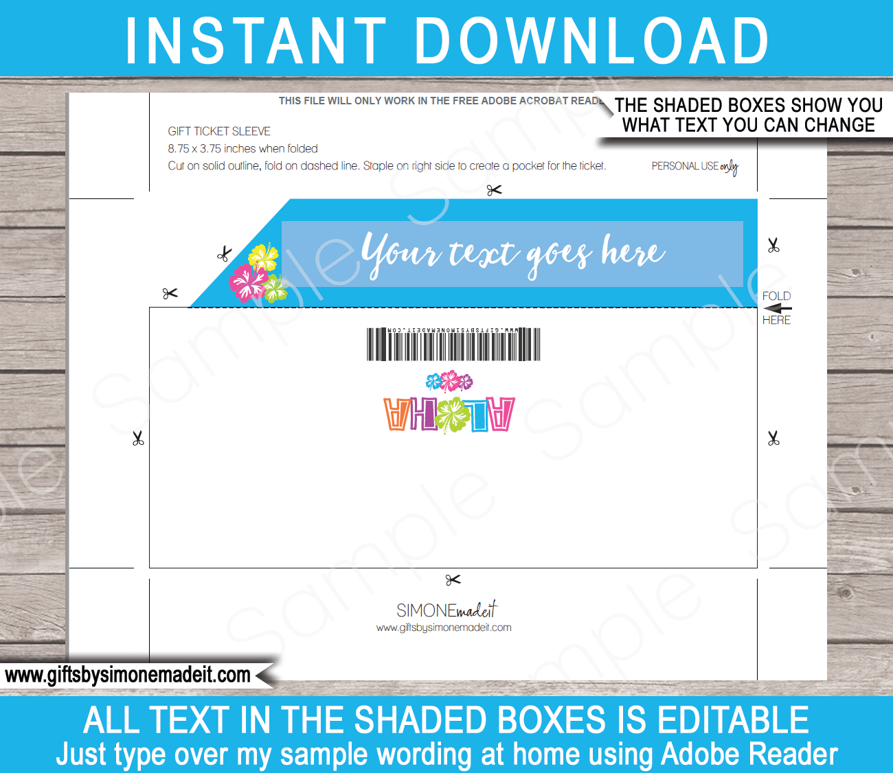 Hawaii Plane Ticket Jacket Template