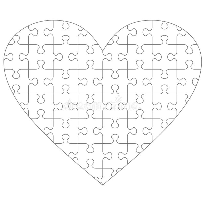 Free Printable Puzzle Pieces Template Heart