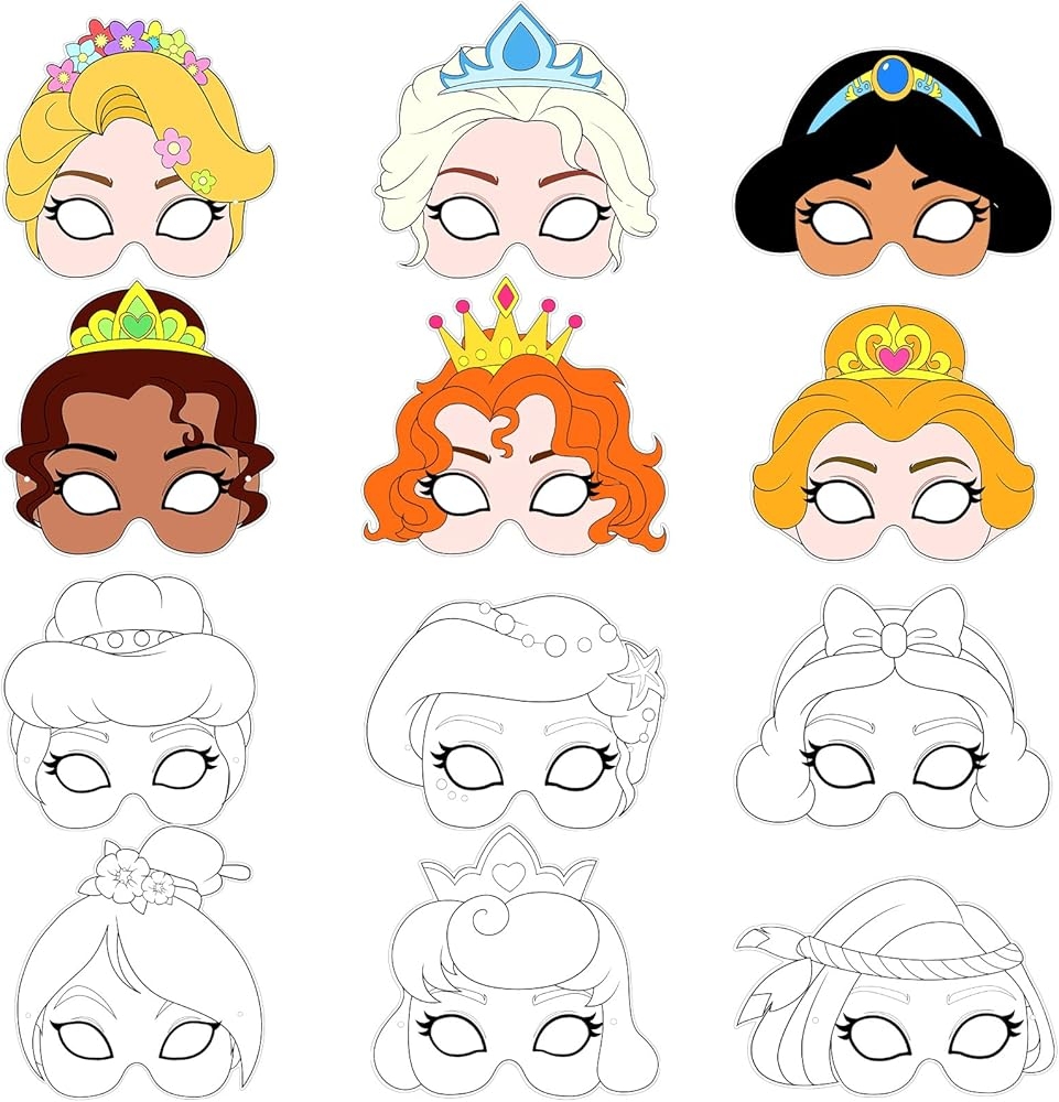Hifot Princess DIY Masks For Kids Colour In Graffiti Masks 12pcs White Card Art Craft Paper With Elastic Rope Cosplay Dress Up Costume Princess Birthday Party Supplies Amazon co uk Toys Hifot Princess DIY Masks For Kids Colour In Graffiti Masks 12pcs White Card Art Craft Paper With Elastic Rope Cosplay Dress Up Costume Princess Birthday Party Supplies Amazon co uk Toys