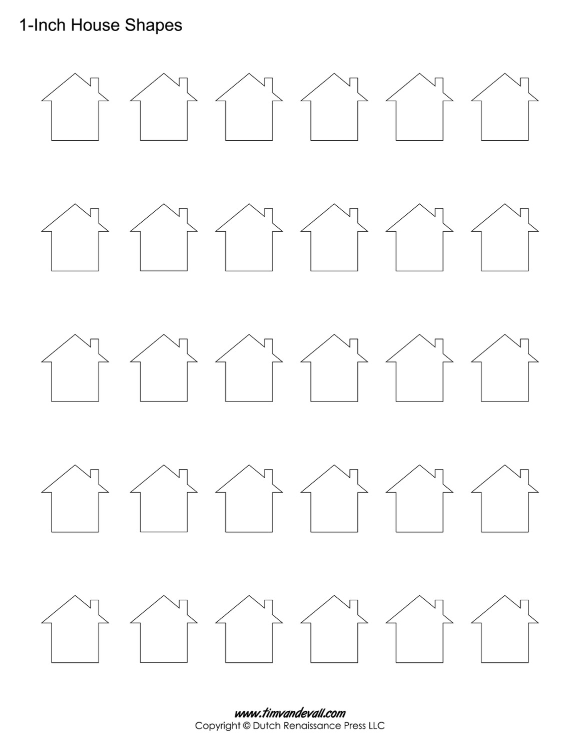 House Templates Free Blank House Shape PDFs