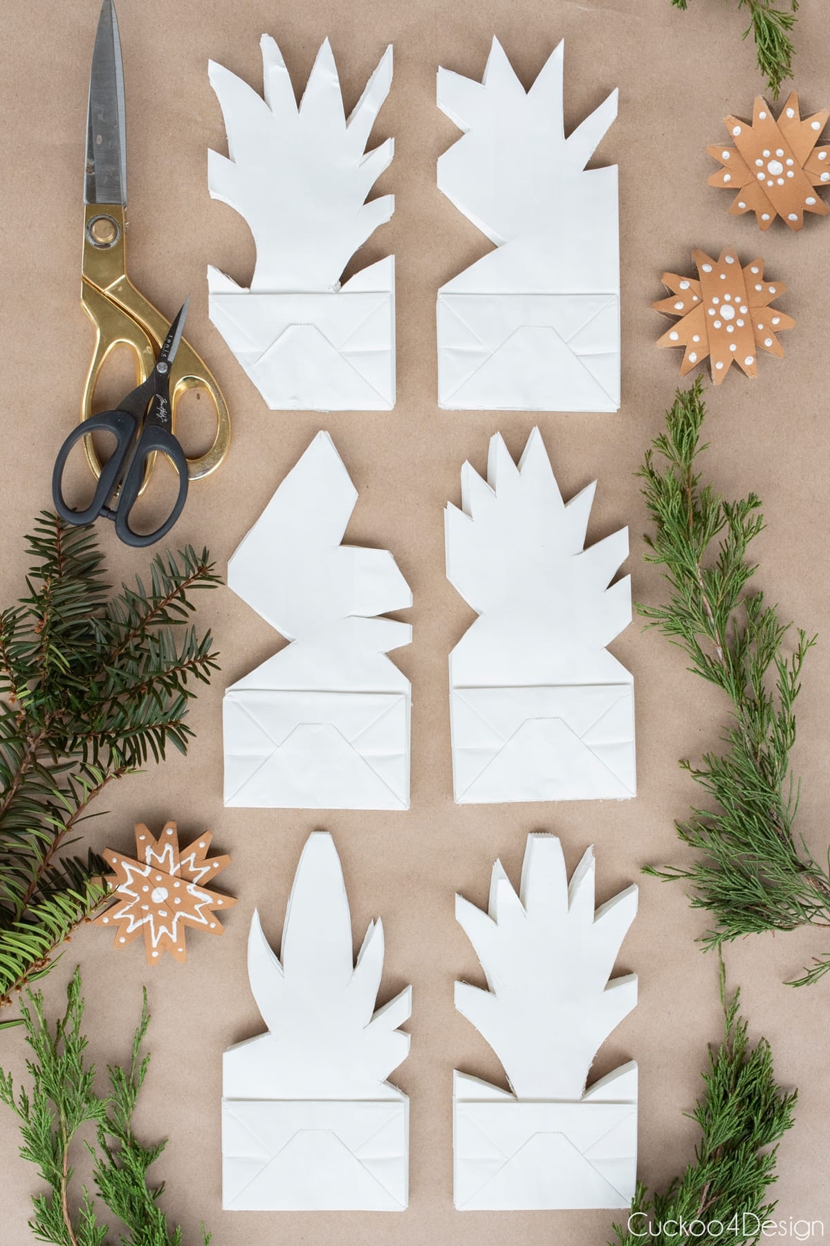 How To Make 3D Paper Bag Snowflakes Using Lunch Bags Cuckoo4Design