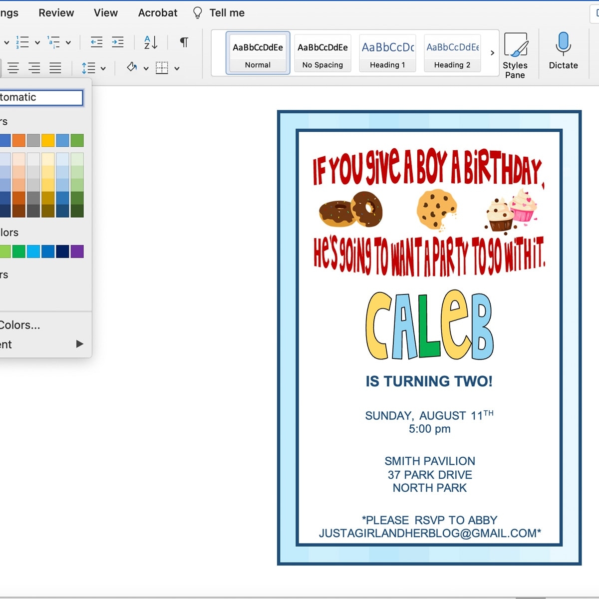 How To Make Your Own Party Invitations In Microsoft Word