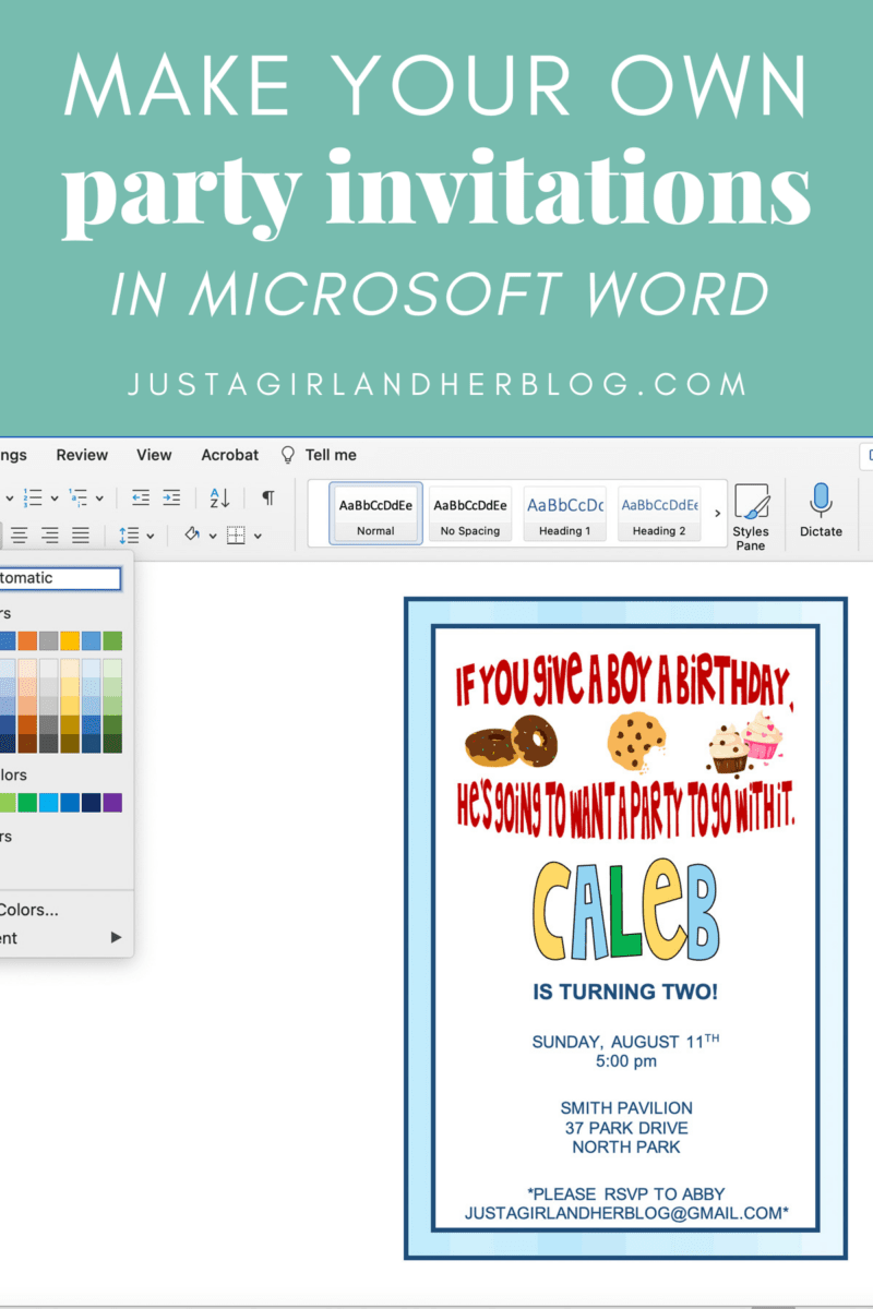 How To Make Your Own Party Invitations In Microsoft Word