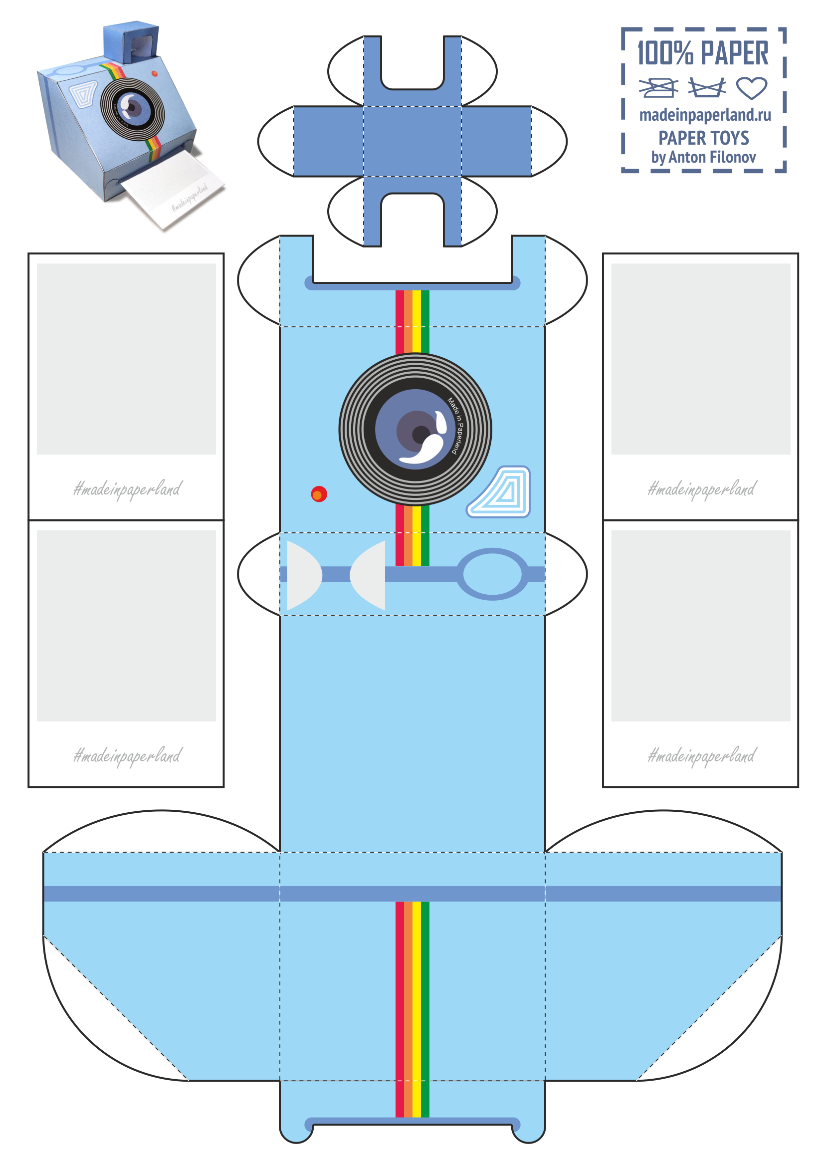 Instacamera Paper Model Free Printable Paper Models By Anton Filonov Instacamera Paper Model Free Printable Paper Models By Anton Filonov