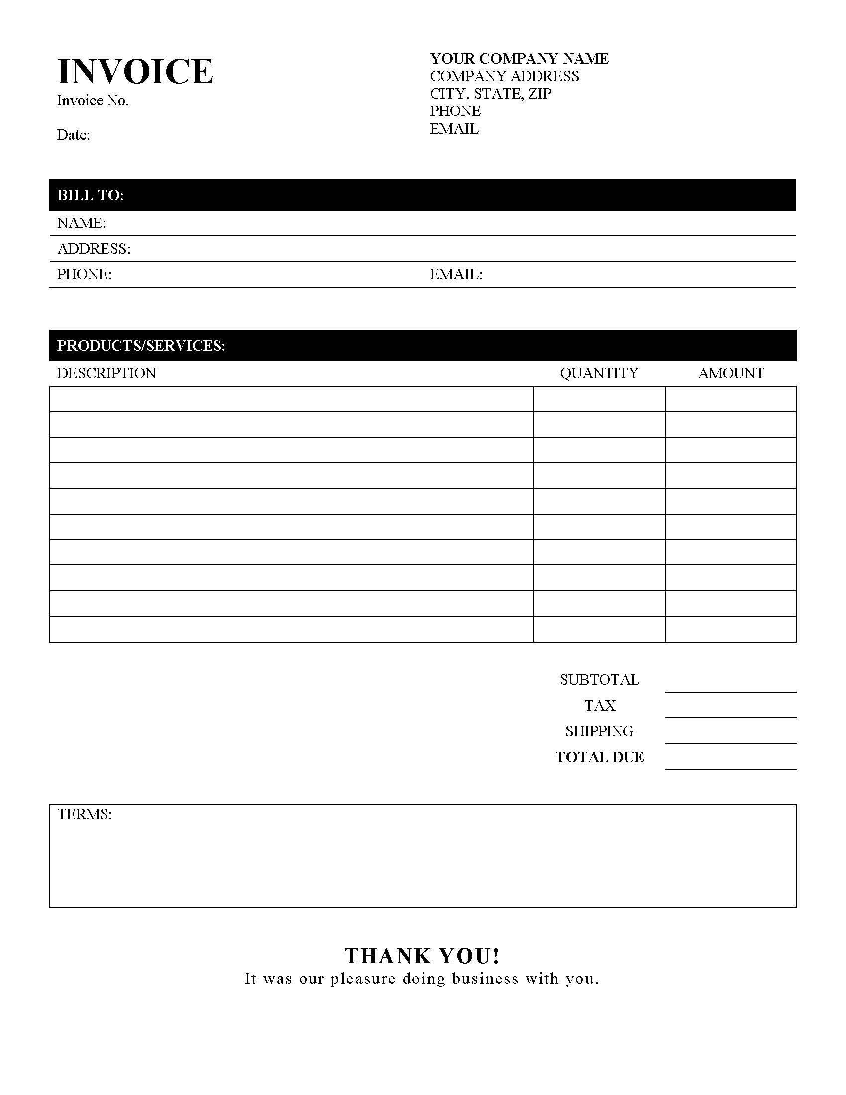 Free Printable Invoice Templates Canada Free Printable Invoice Templates Canada