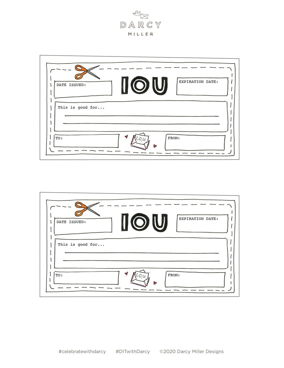 Free Printable Iou Coupon Template
