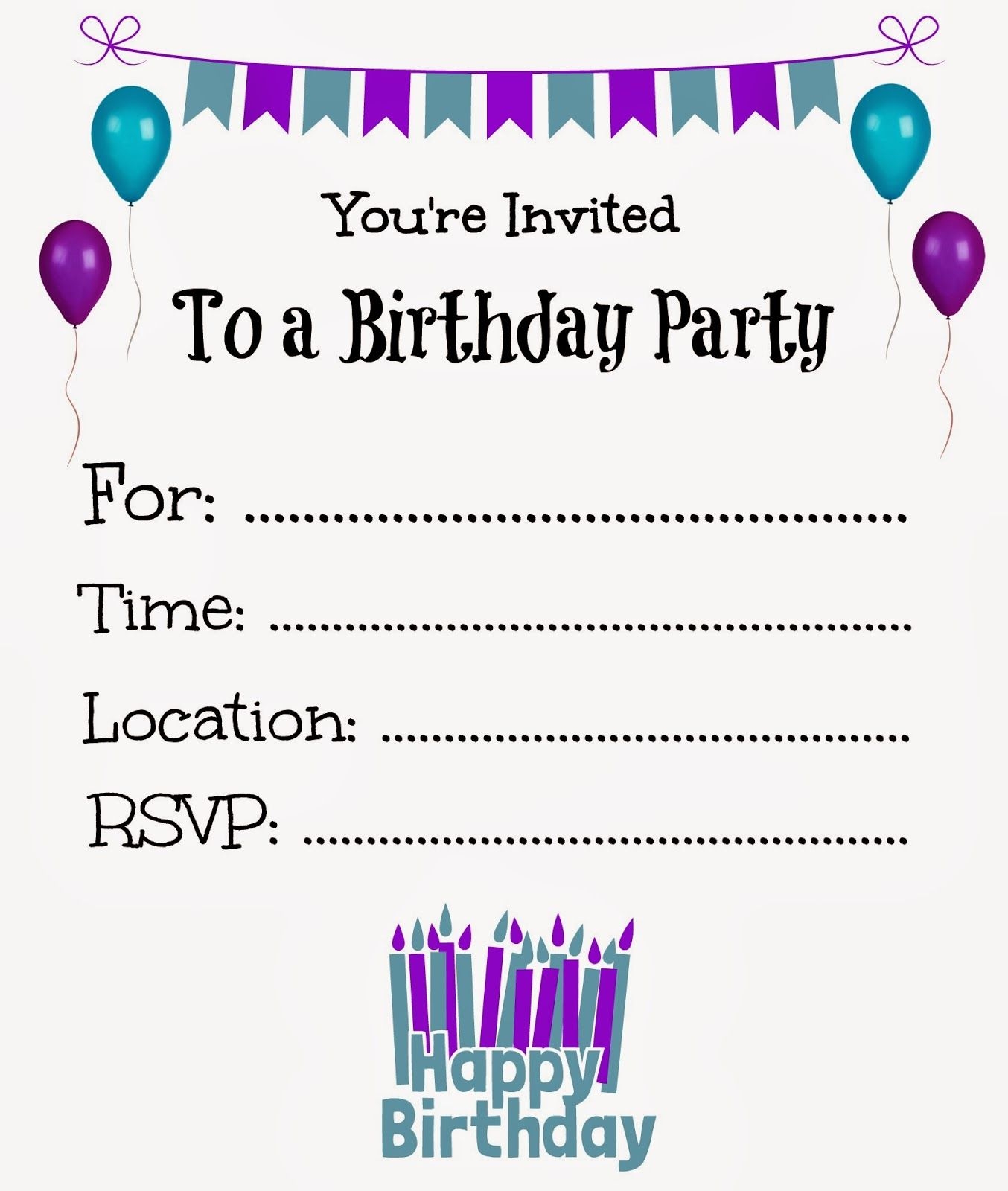 Free Printable Invitation Templates No Download