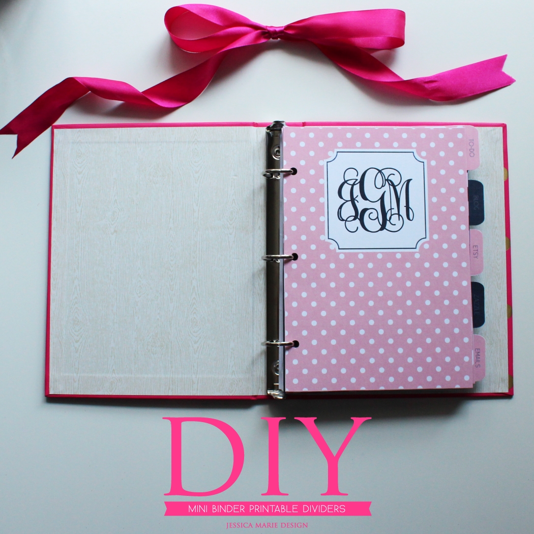 Jessica Marie Design Blog DIY Mini Binder Printable Dividers