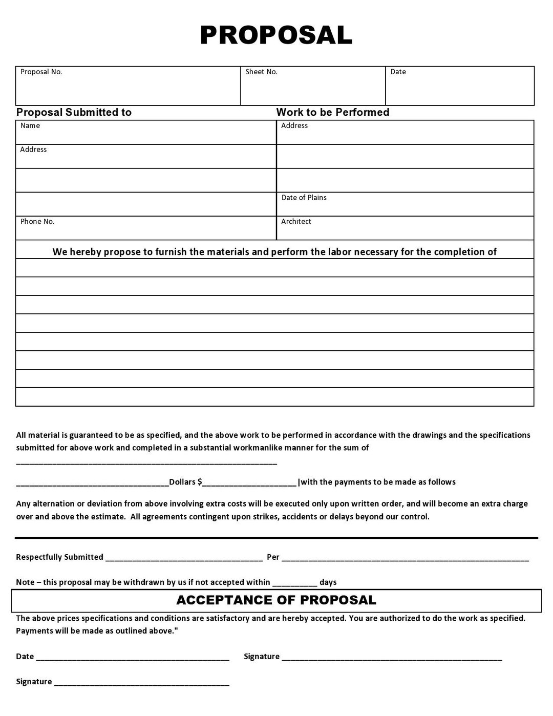 Free Printable Job Proposal Templates Free Printable Job Proposal Templates