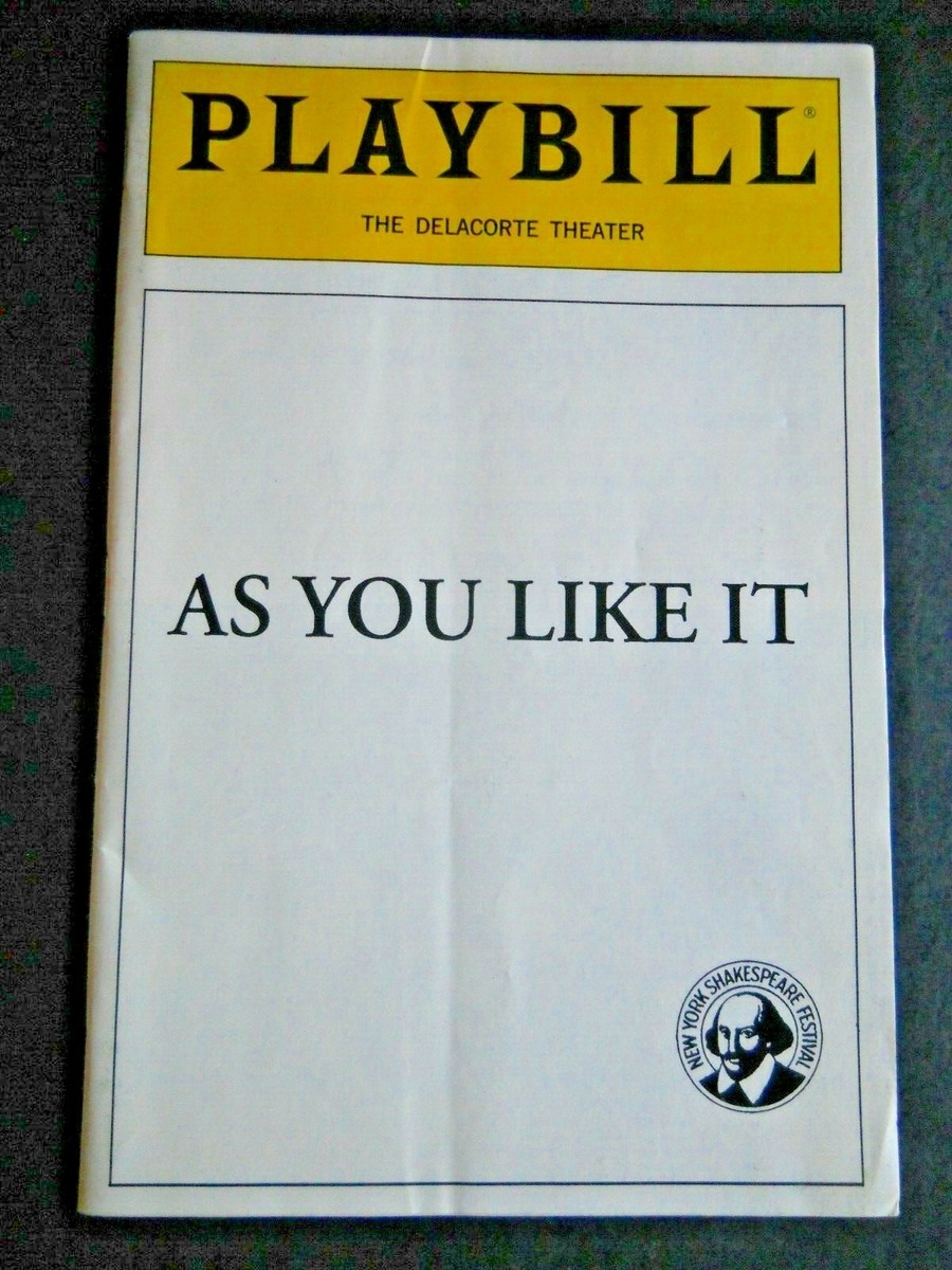 July 1992 The Delacorte Theater Playbill As You Like It July 1992 The Delacorte Theater Playbill As You Like It