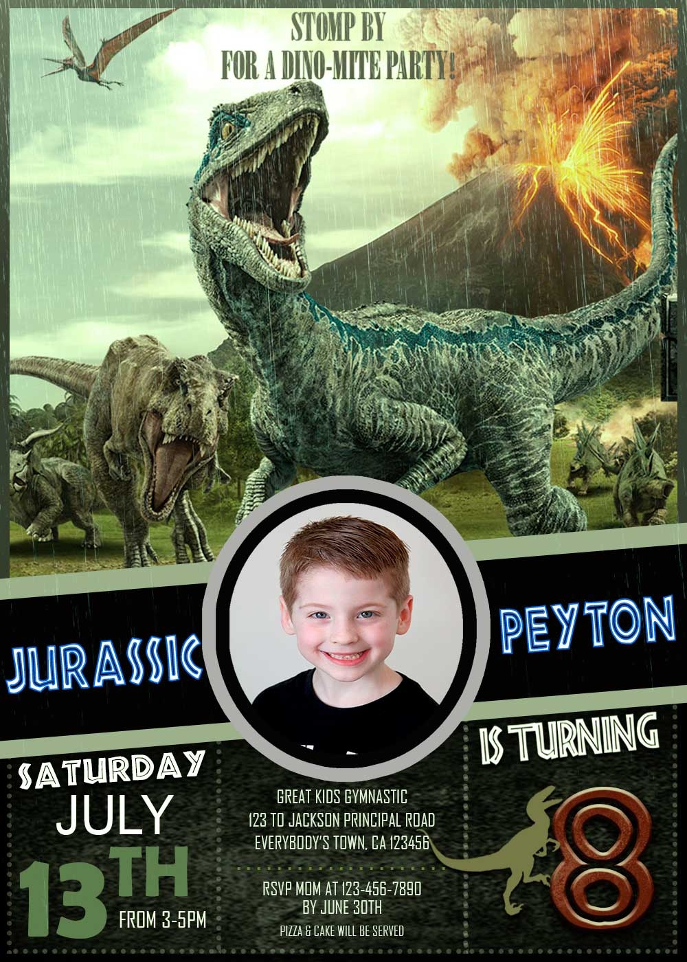 Free Printable Jurassic World Invitation Template