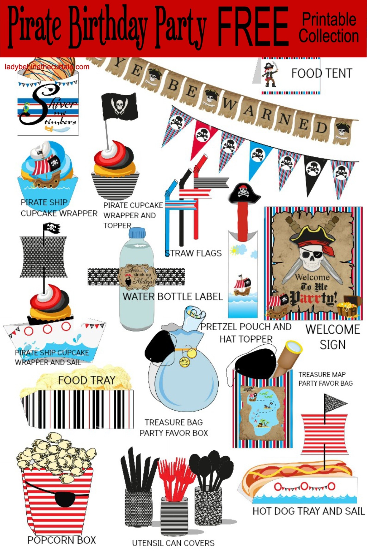 Kids Pirate Birthday Party FREE Printable Collection Kids Pirate Birthday Party FREE Printable Collection
