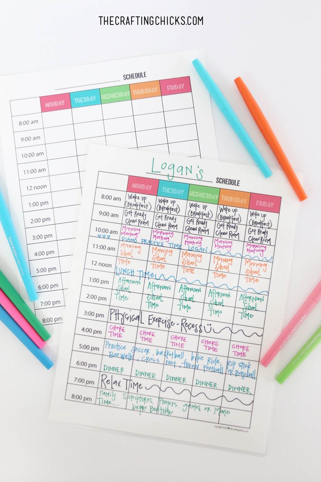 Free Printable Kids Weekly Planner Template