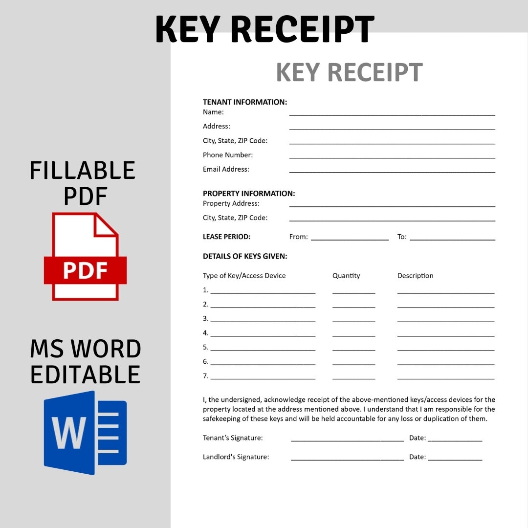 Free Printable Key Template For Landlords