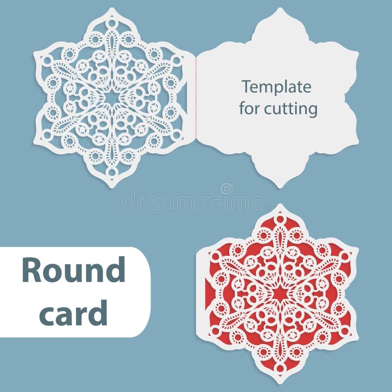Laser Cut Christmas Invitation Card Template Cut Out The Paper Card With Lace Pattern Stock Vector Illustration Of Design Openwork 80395944