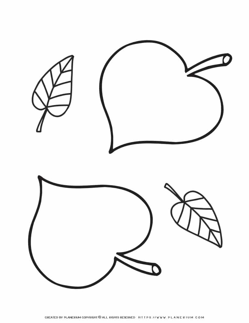 Free Printable Leaves Heart Shape Template