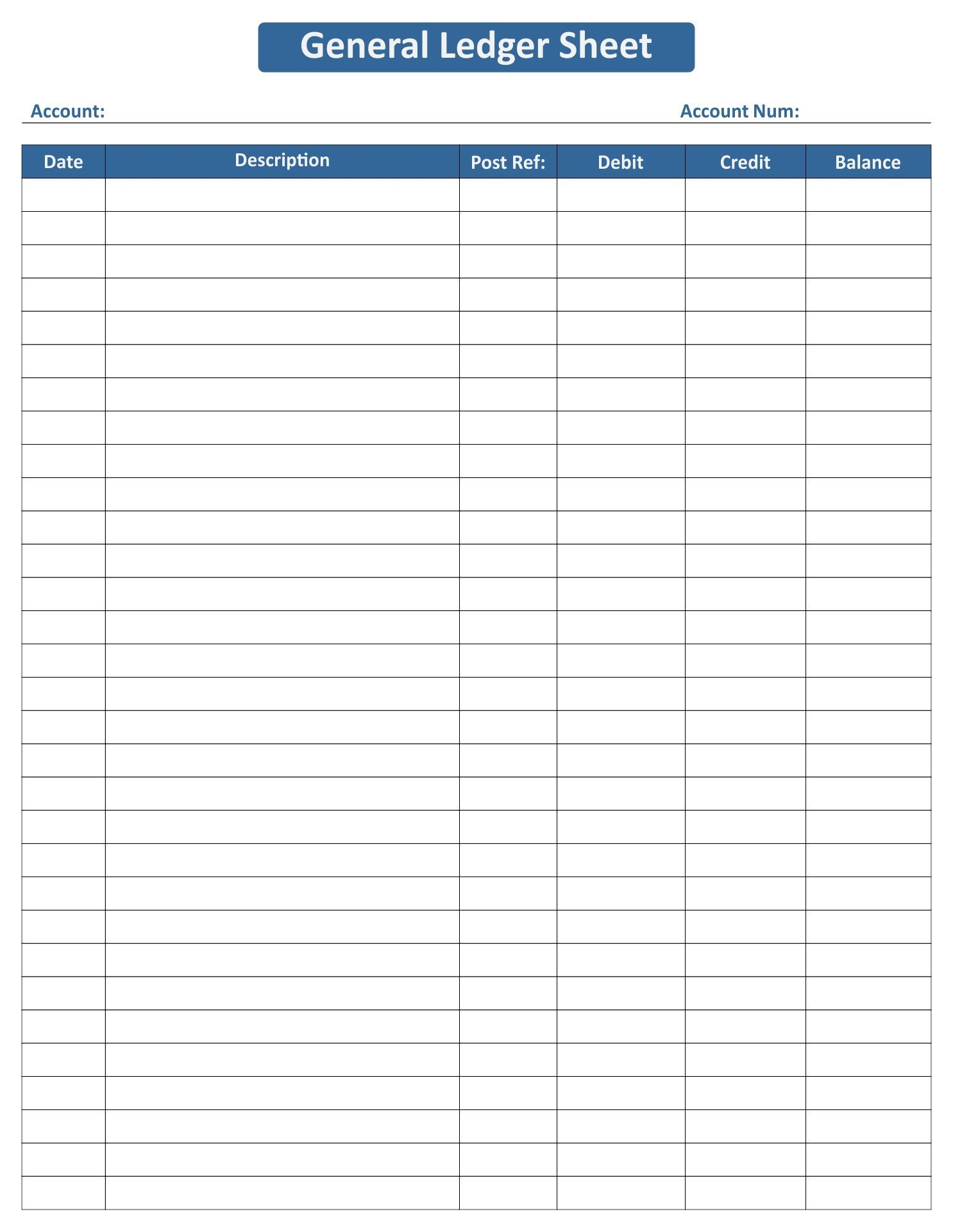 Free Printable Ledger Sheet Template Free Printable Ledger Sheet Template