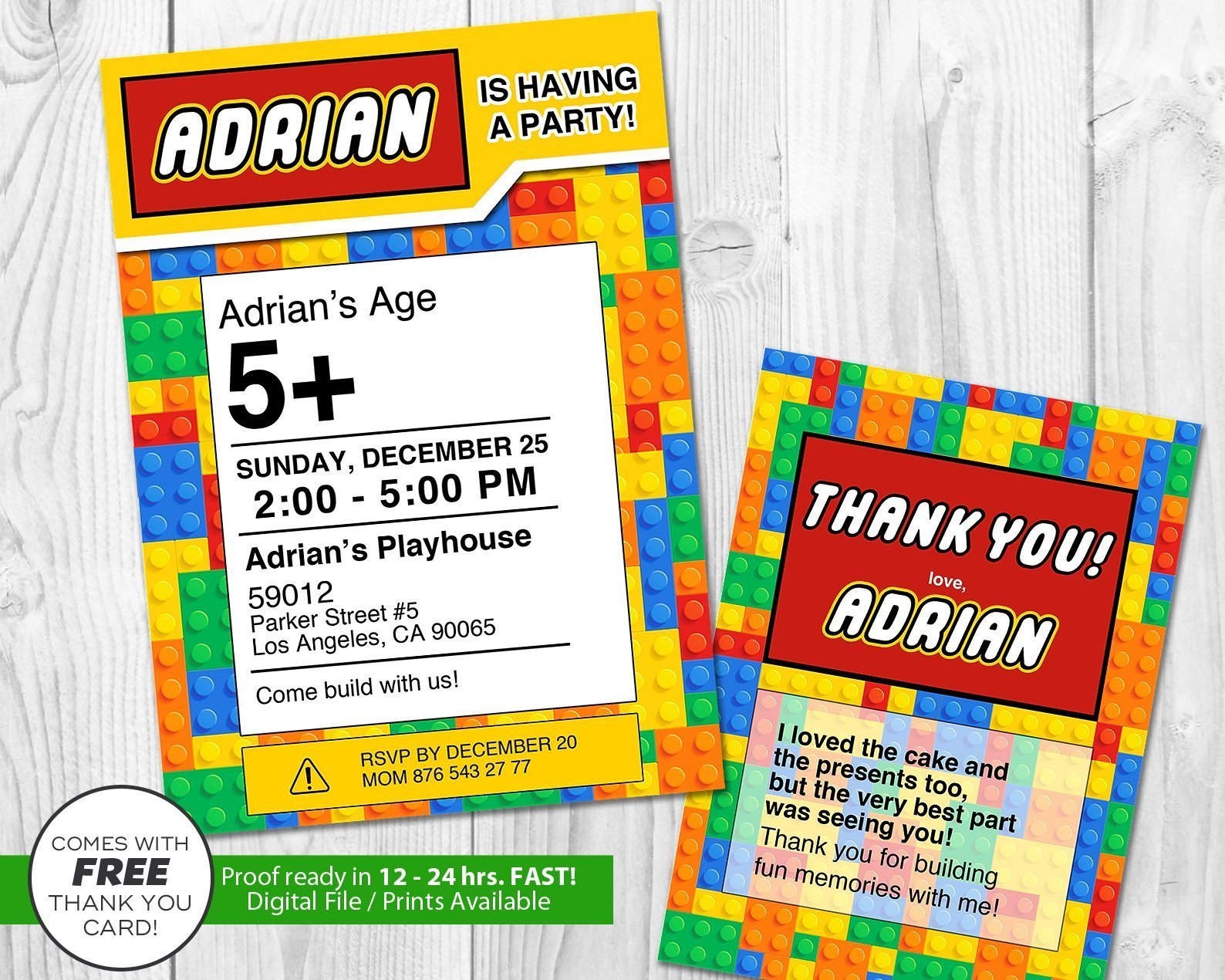 Free Printable Lego Birthday Invitation Templates