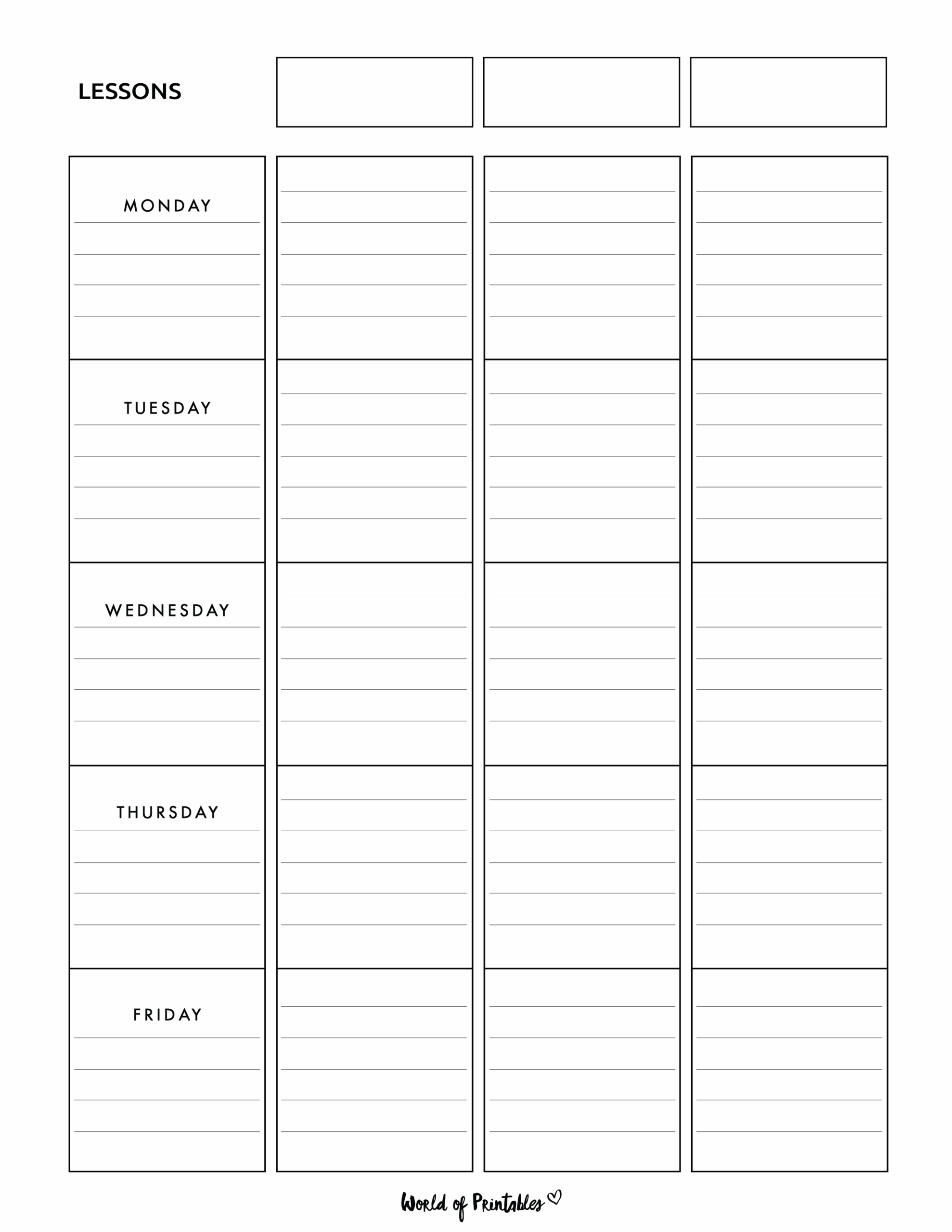Free Printable Lesson Plan Template Preschool Free Printable Lesson Plan Template Preschool
