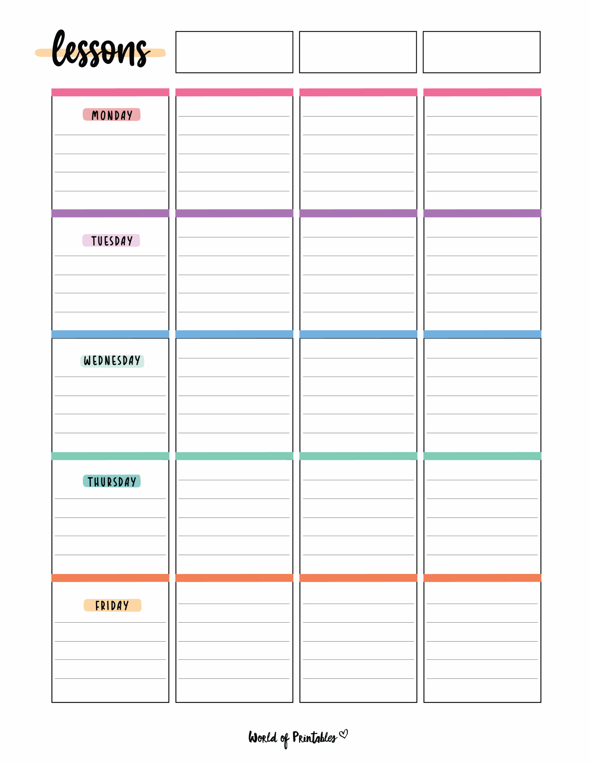 Lesson Plan Templates World Of Printables Lesson Plan Templates World Of Printables