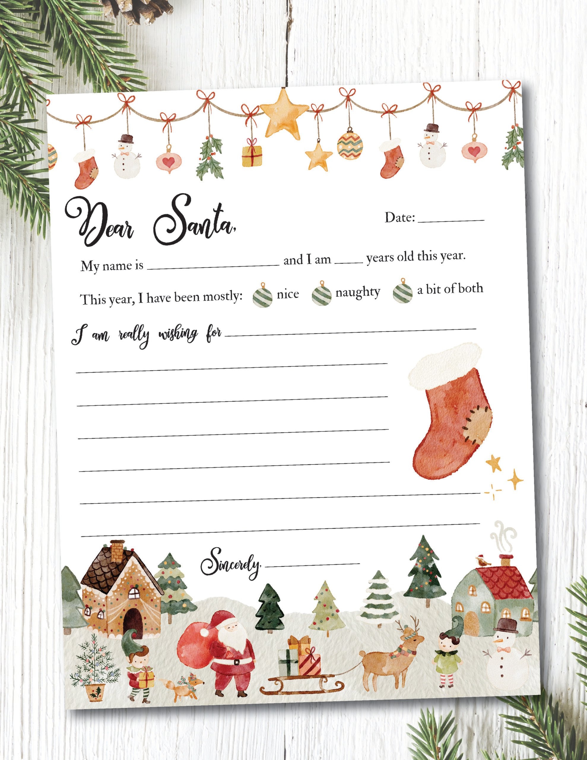 Free Printable Santa Christmas List Templates
