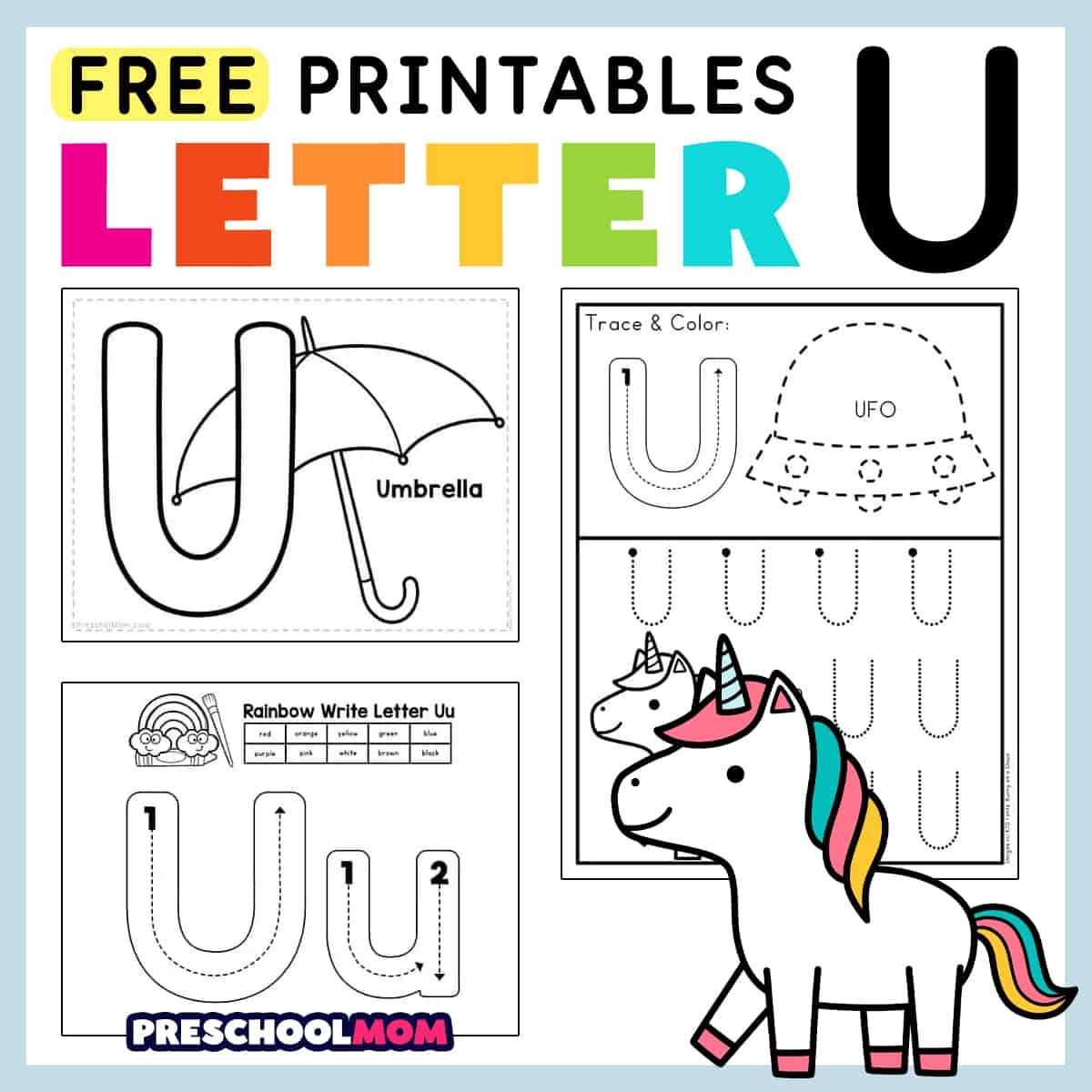 Free Printable Letter U Template