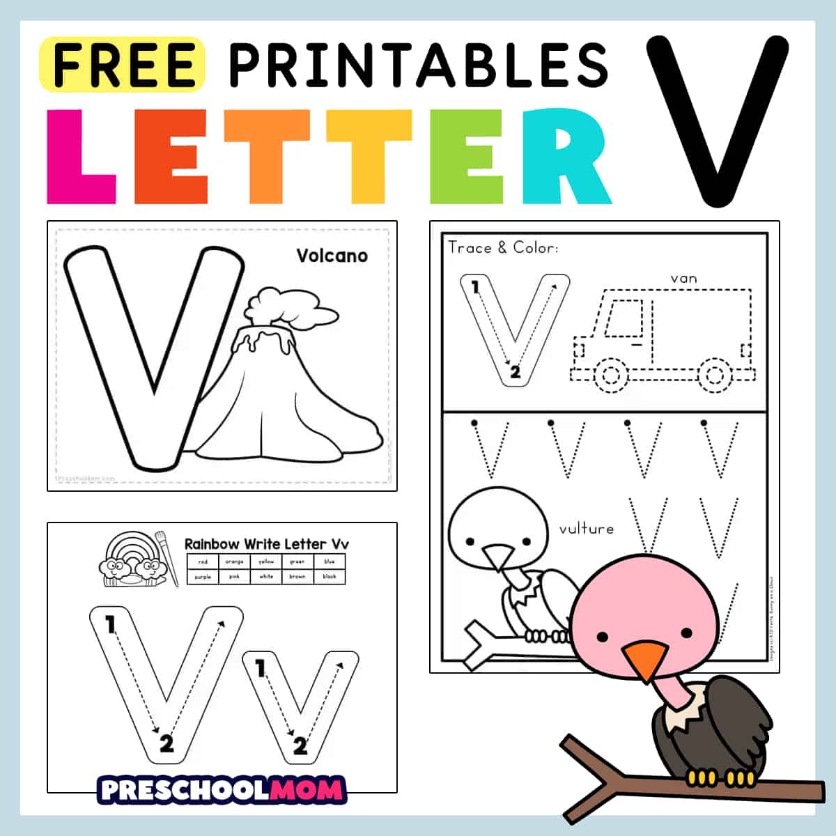 Free Printable Letter V Template