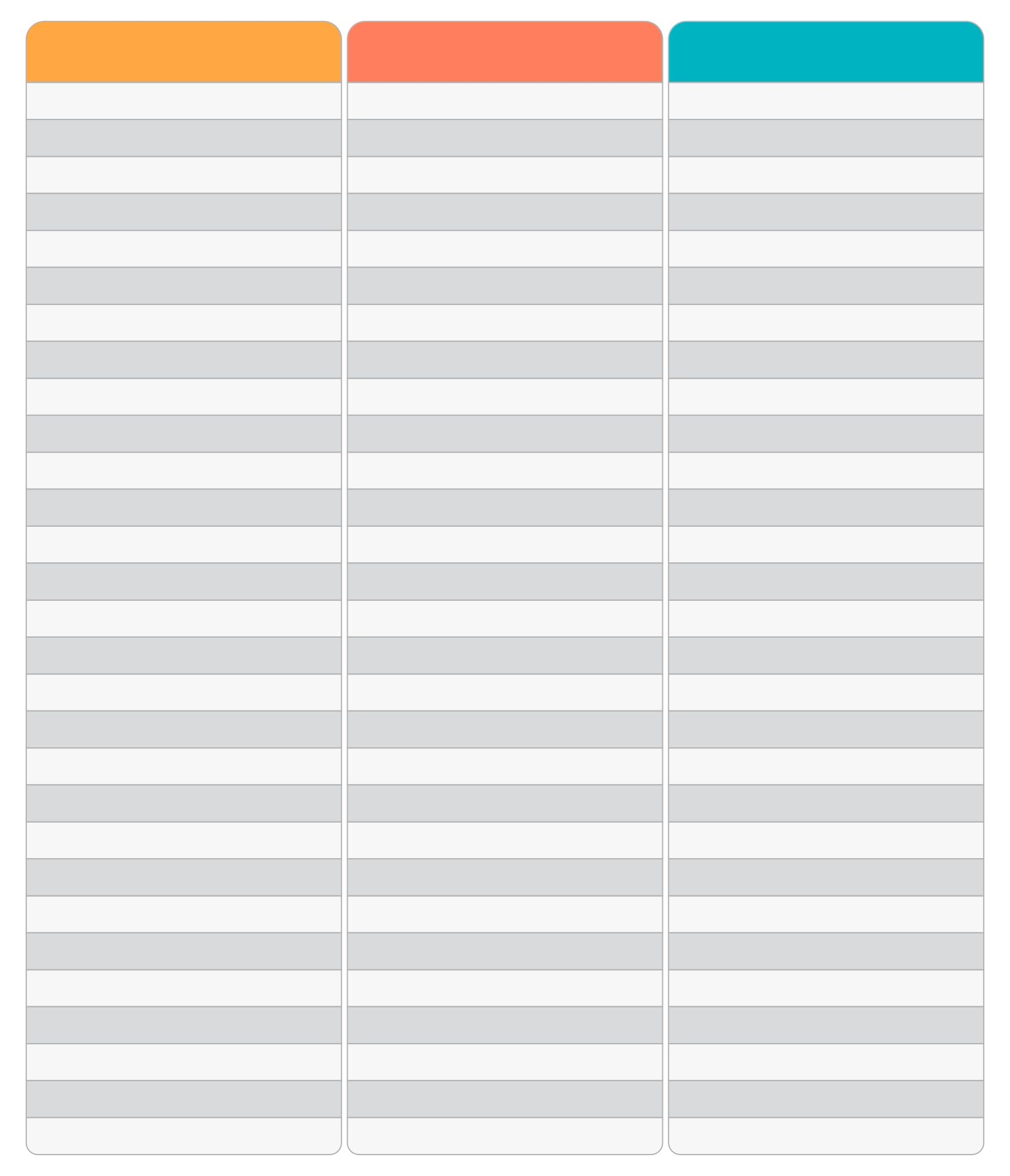 Free Printable Lined Column Templates