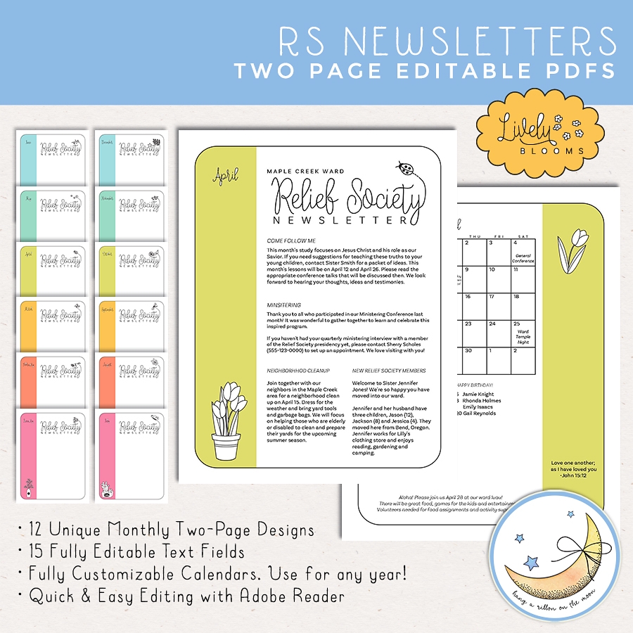 Free Printable Relief Society Newsletter Template