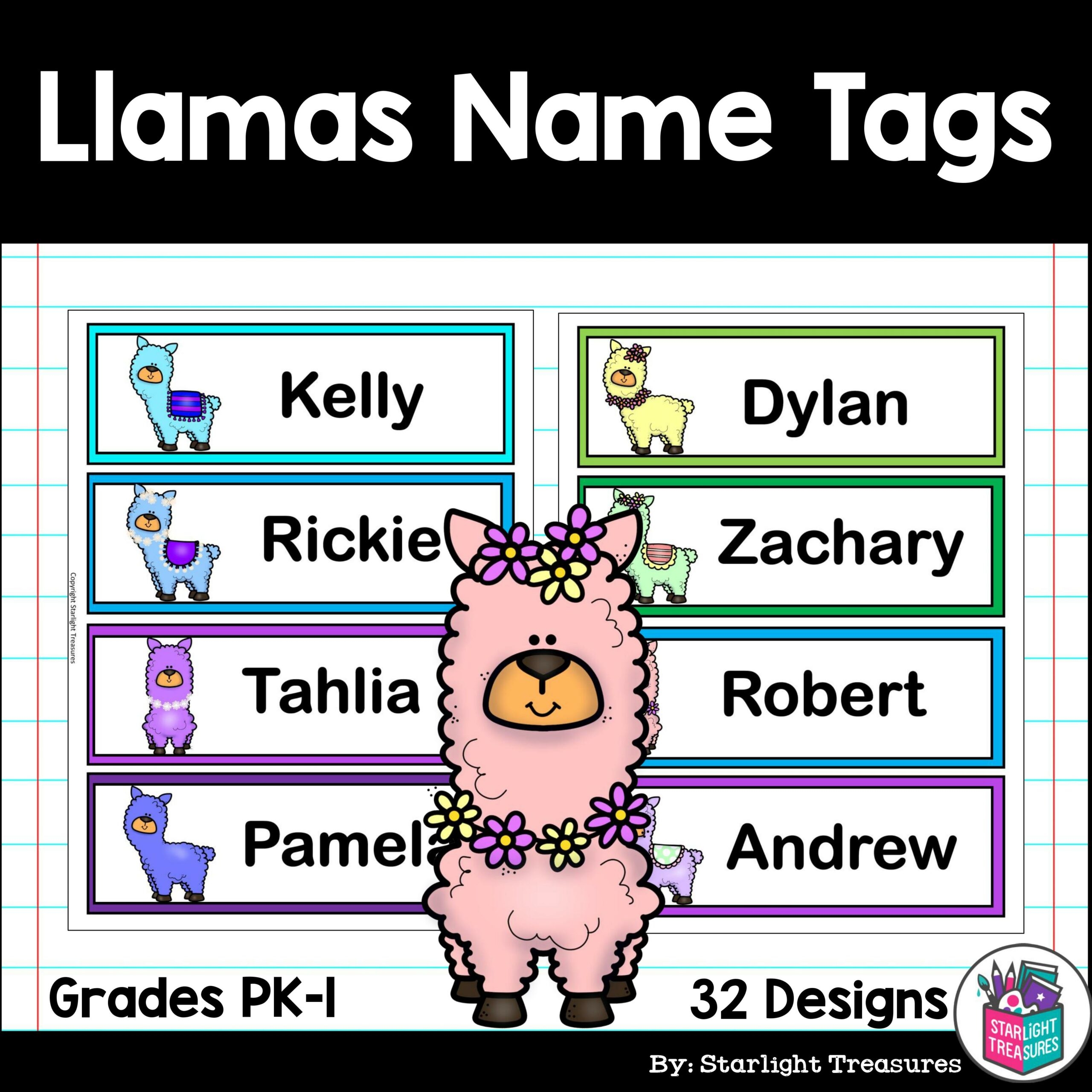 Llamas Name Tags Editable Made By Teachers