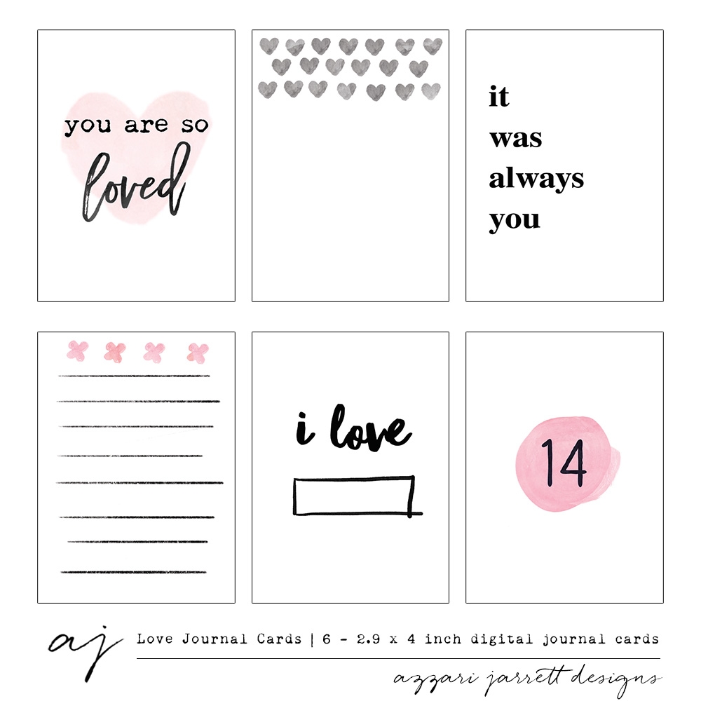 Love Digital Printable Journal Cards Love Digital Printable Journal Cards