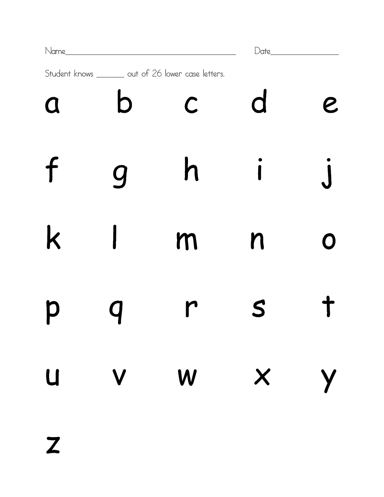 Lower Case Alphabet Printable Printable Party Favors