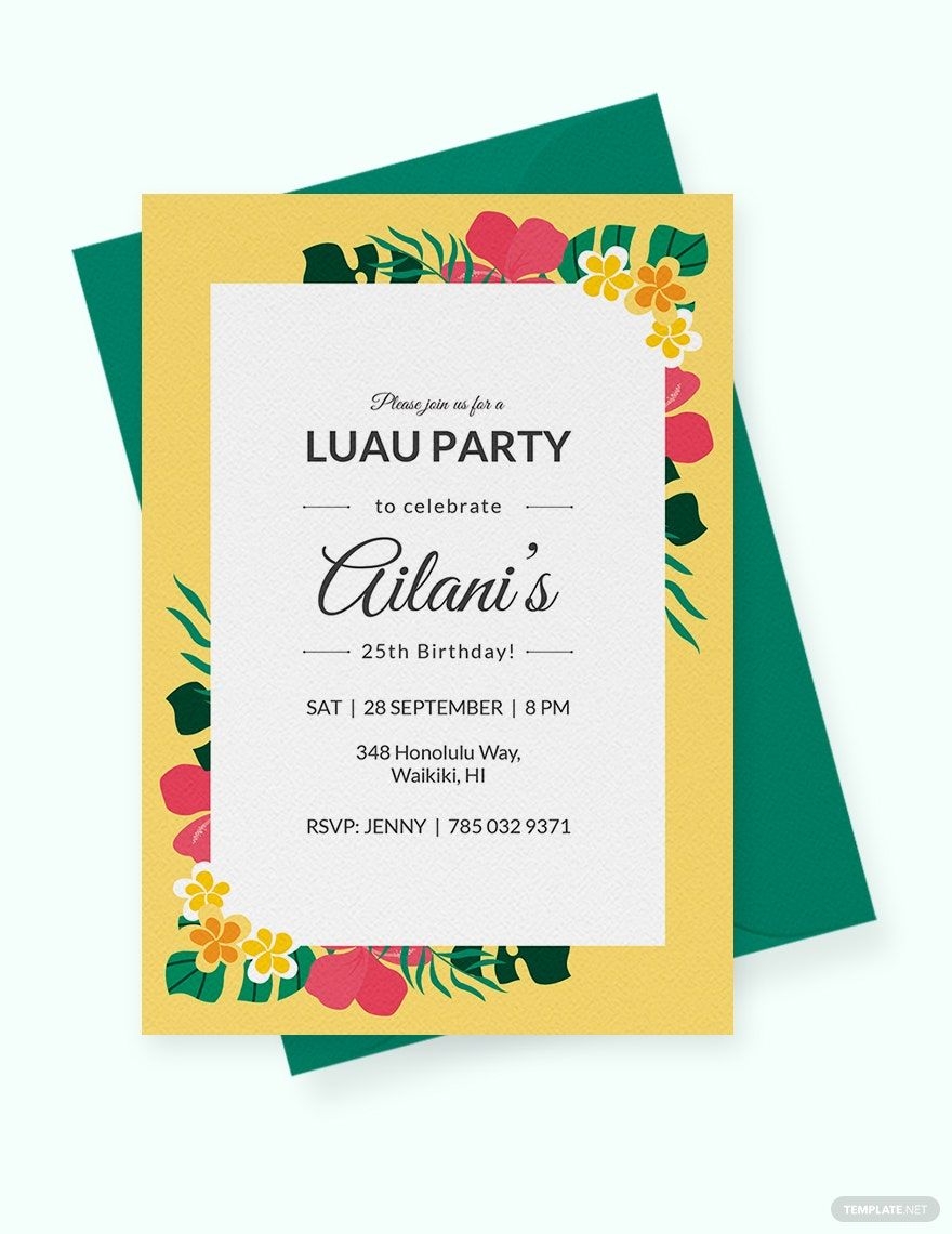 Luau Party Invitation Template In PSD Publisher Illustrator Luau Party Invitation Template In PSD Publisher Illustrator