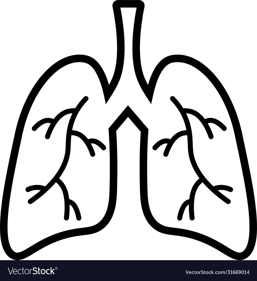 Lungs Icon Design Template Covid 19 Royalty Free Vector