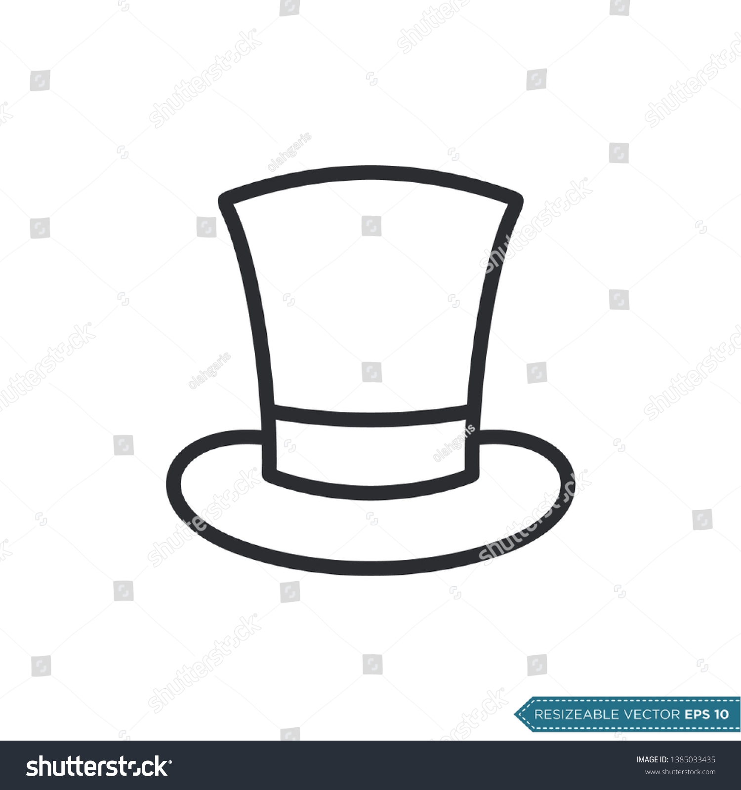 Magician Hat Icon Vector Template Flat Stock Vector Royalty Free 1385033435 Shutterstock