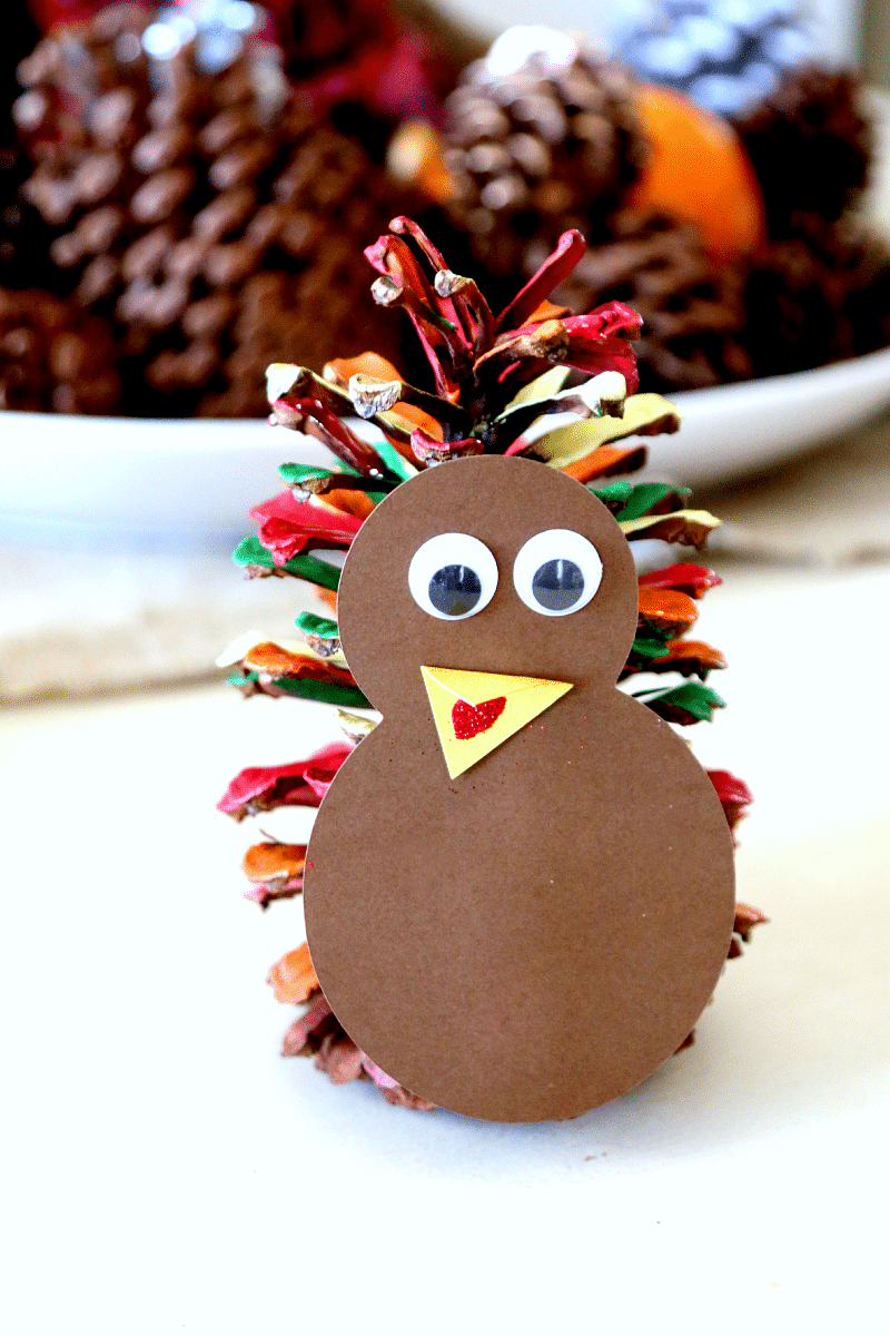 Make A Pinecone Turkey Craft With Our FREE Printable MomDot