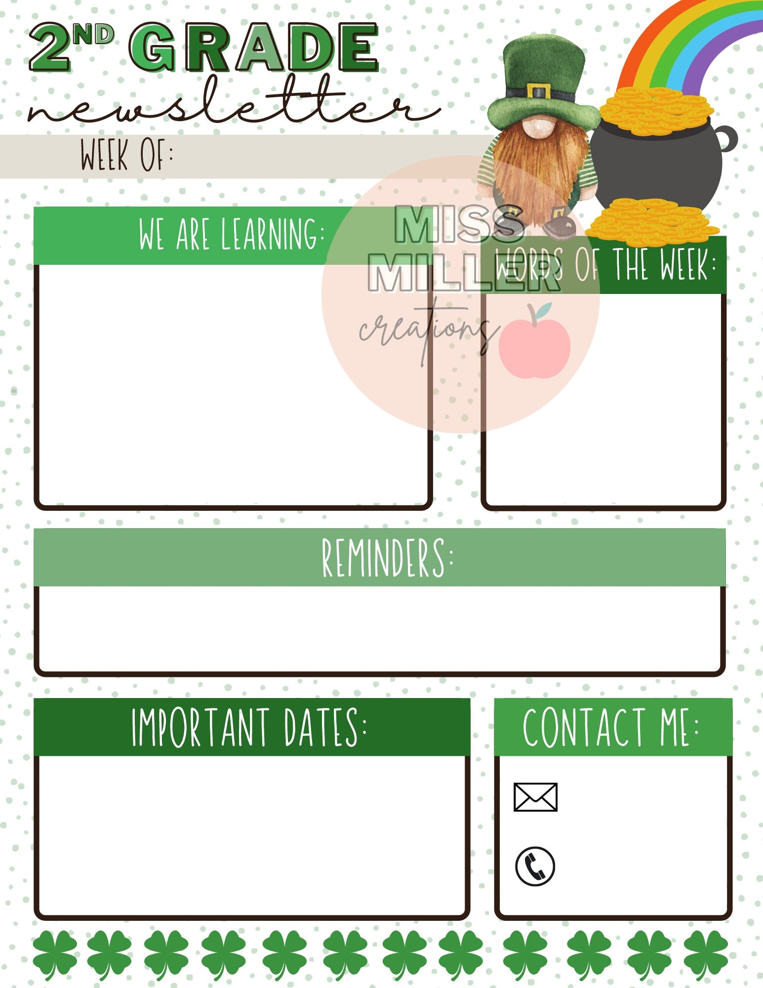 Free Printable March Newsletter Templates