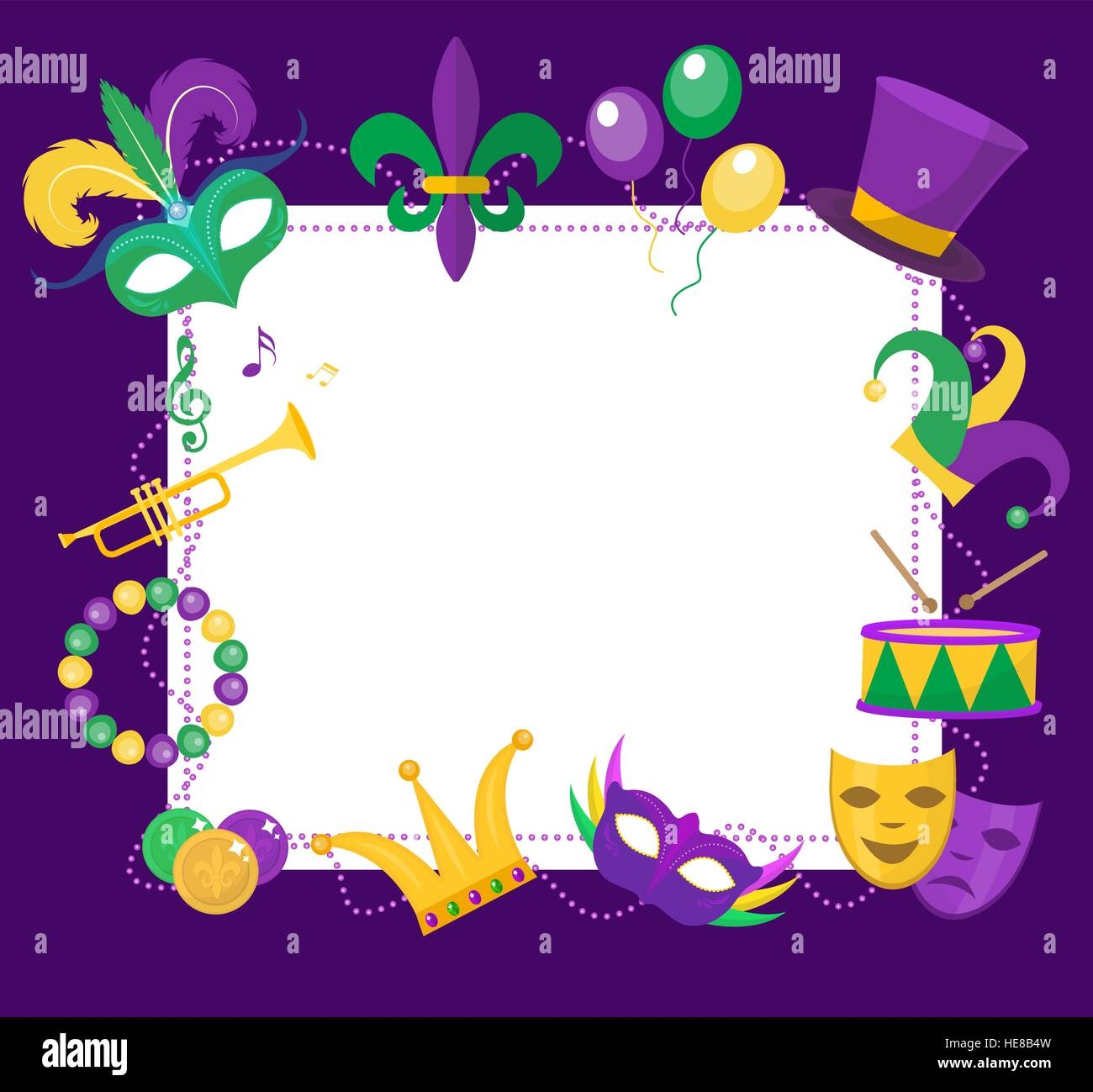 Mardi Gras Frame Template With Space For Text Carnival Poster Mardi Gras Frame Template With Space For Text Carnival Poster