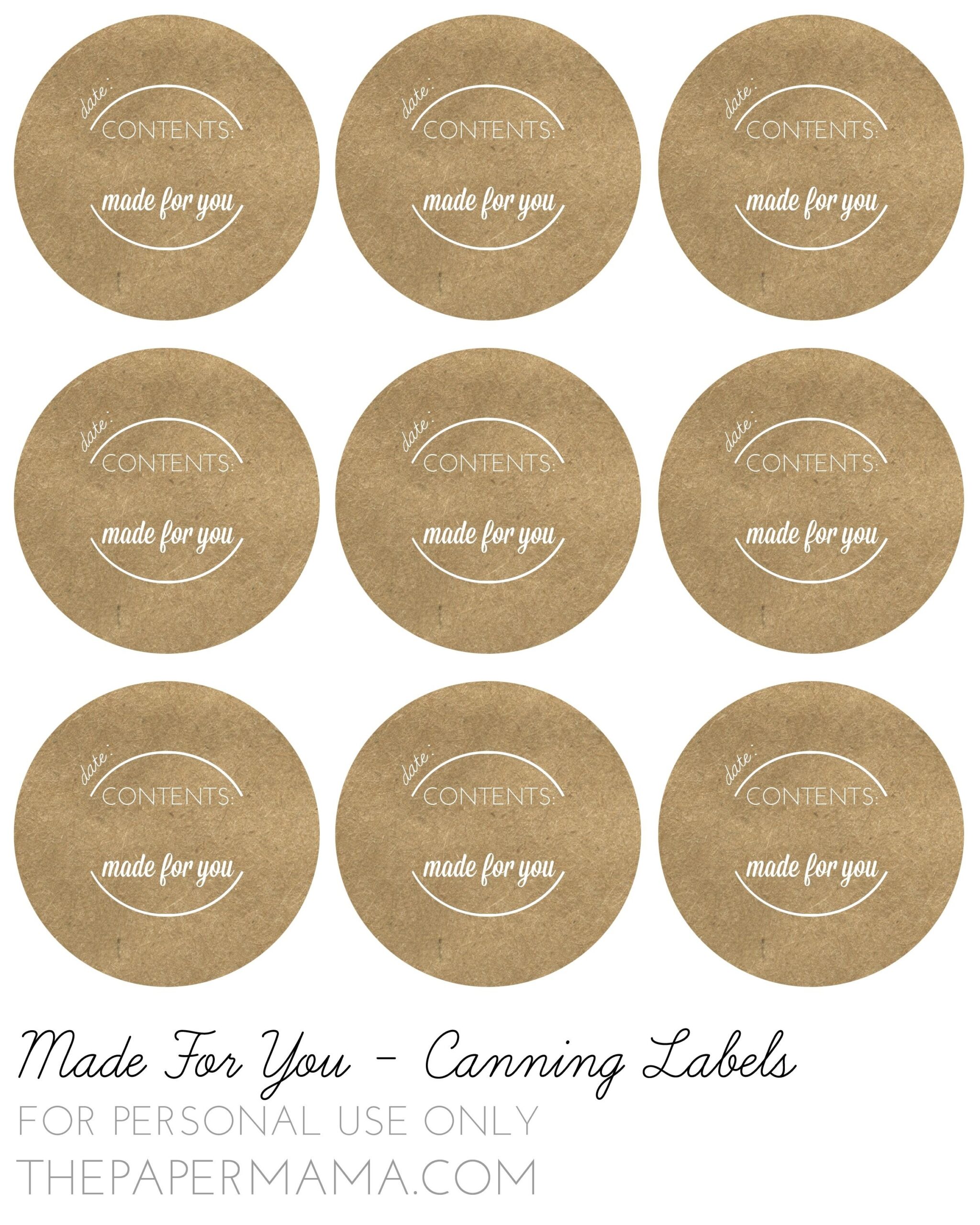 Free Printable Mason Jar Lable Template