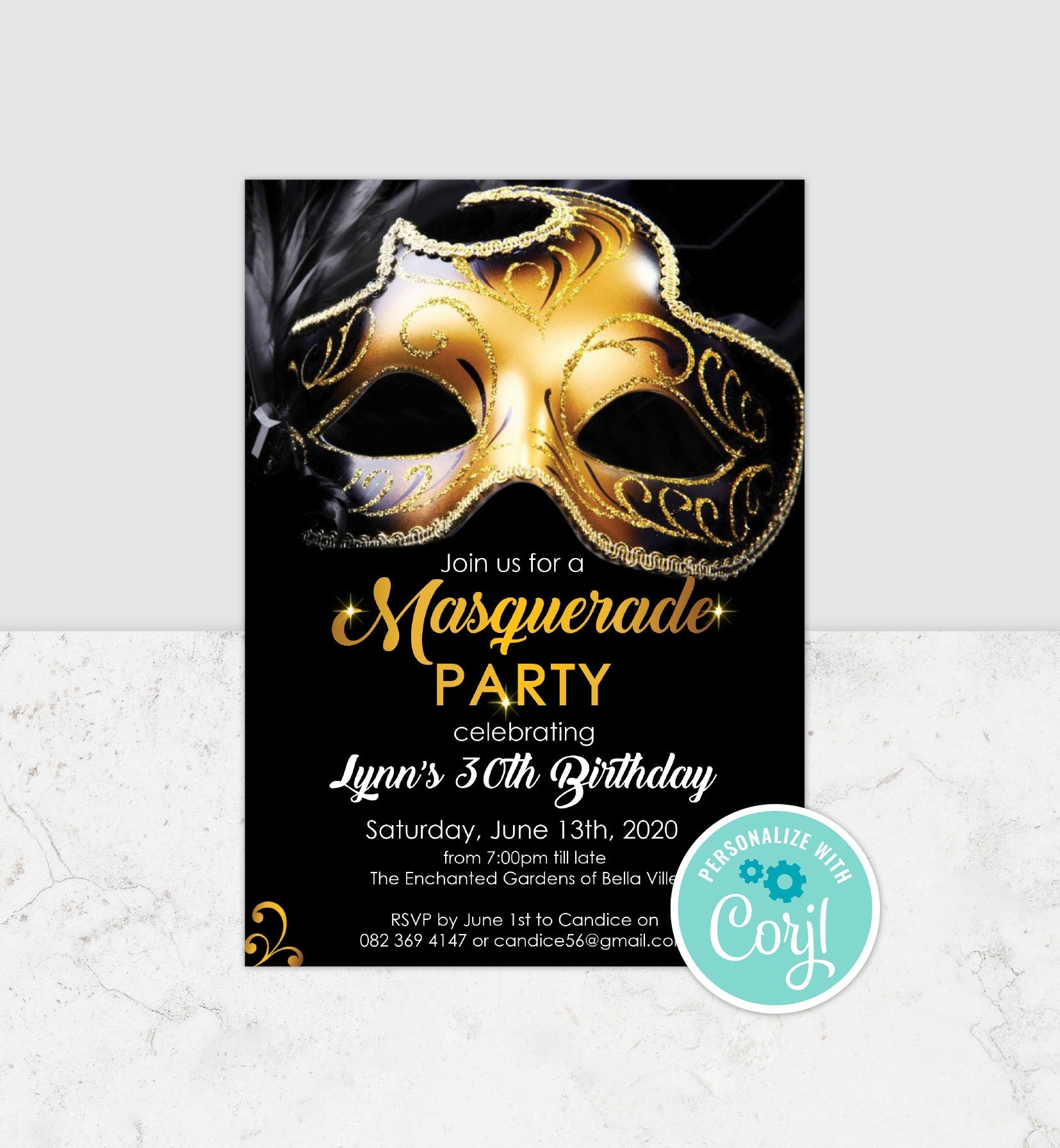 Masquerade Invitation Template Masquerade Invites Masquerade 
