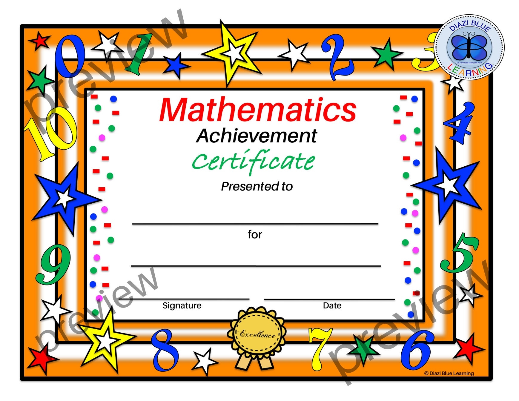 Free Printable Math Certificate Templates