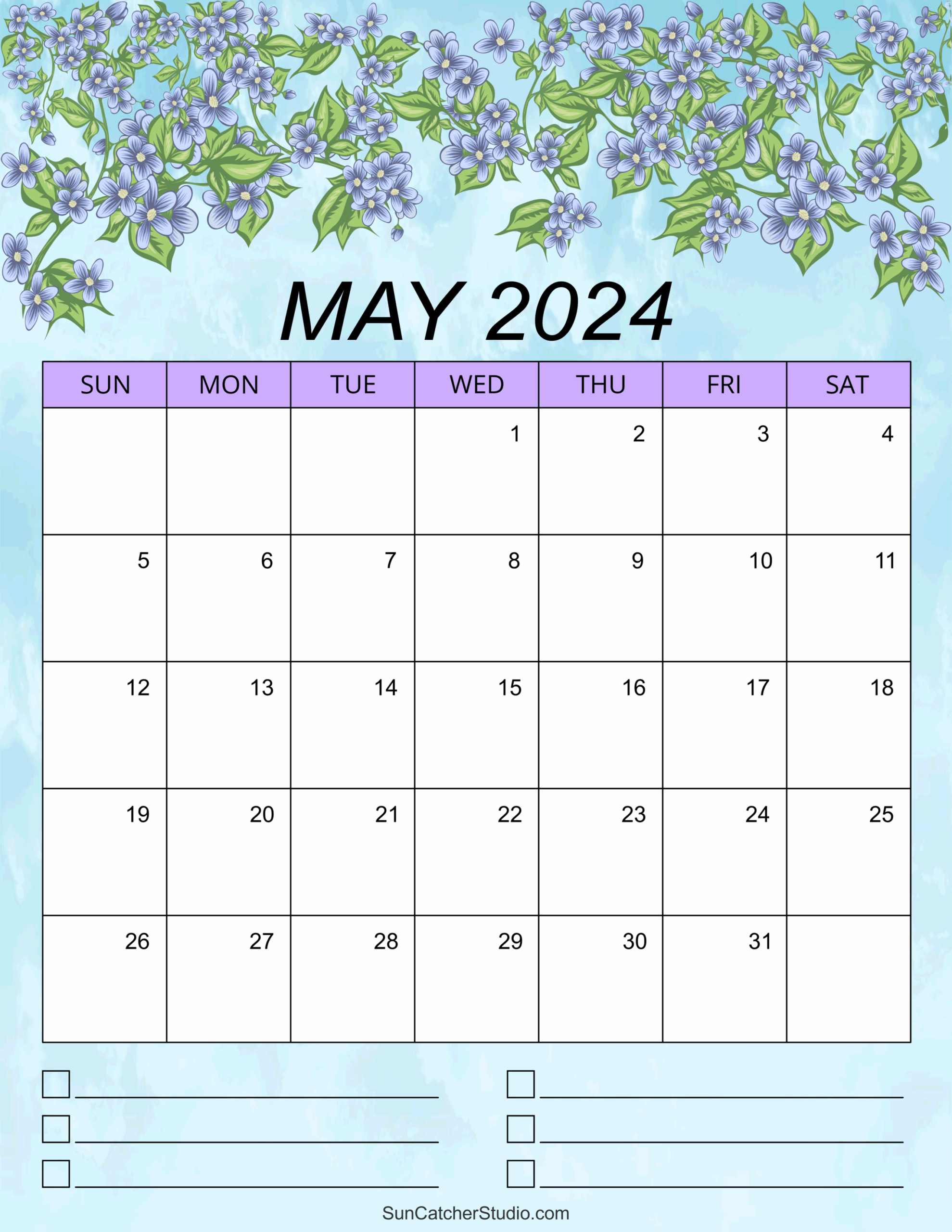 Free Printable May Calendar Template