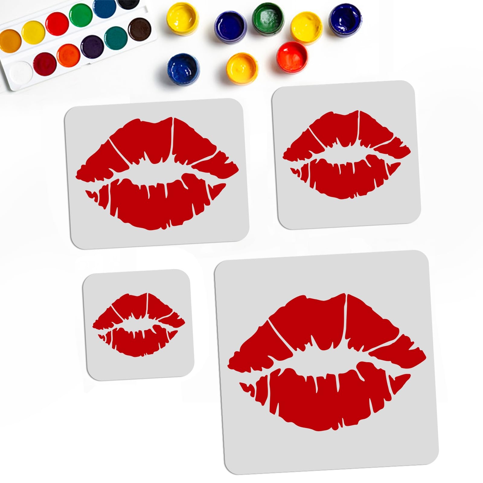 MAYJOYDIY 4pcs Lip Stencil Kiss Lips DIY Stencil Lips Lipstick Mouth 4Sizes 15 30cm Reusable Sturdy PET Stencils Album Wall Furniture Room Decorative Card Template Amazon co uk Sports U0026 Outdoors