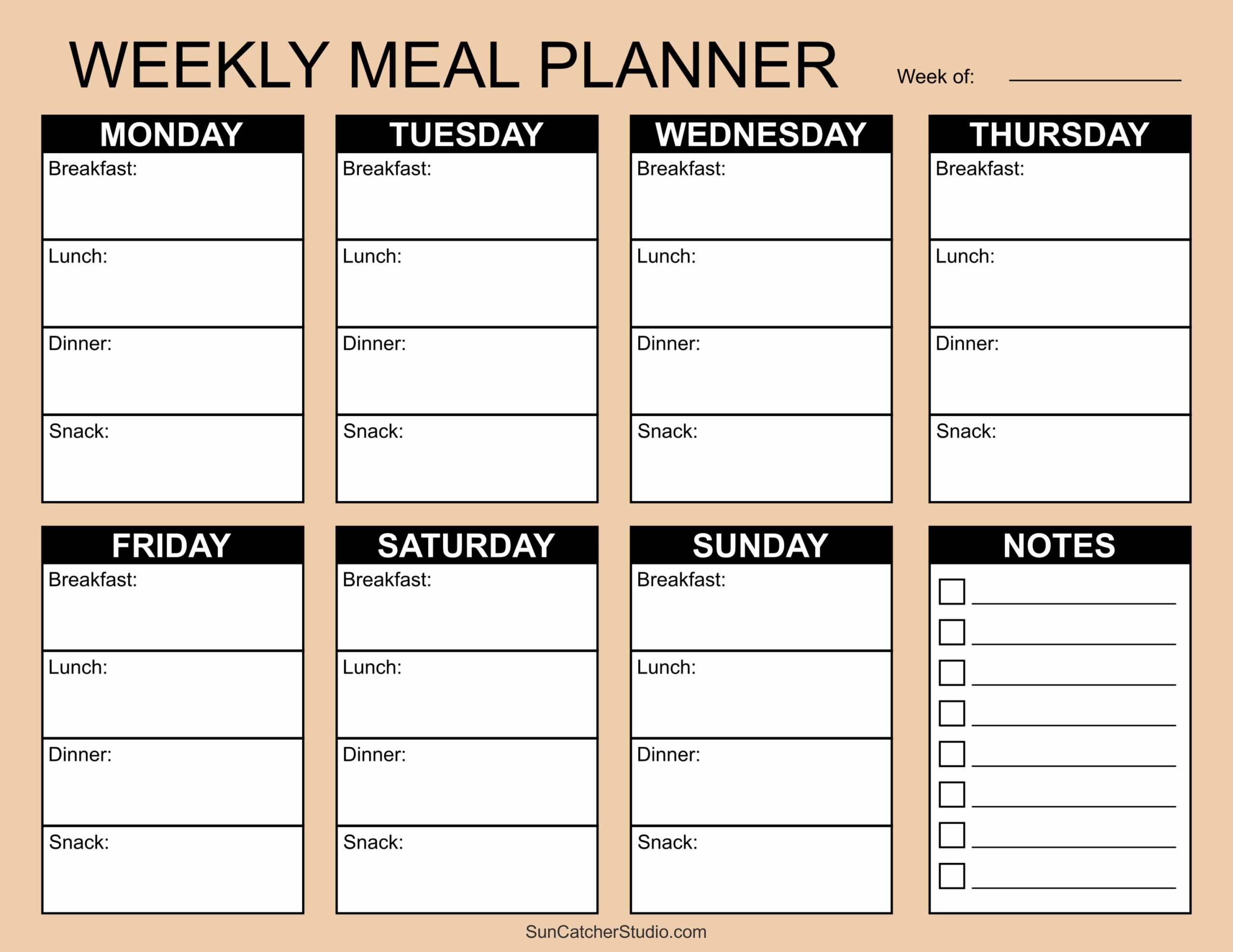 Meal Planners Printable Weekly Menu Templates PDF DIY Worksheets Library Meal Planners Printable Weekly Menu Templates PDF DIY Worksheets Library