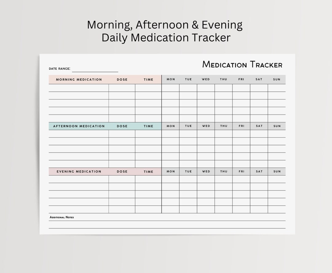 Medication Tracker Printable Medicine Log For Nurses U0026 Carers Editable Medication Chart Vitamin List PDF Supplements Checklist Template Etsy