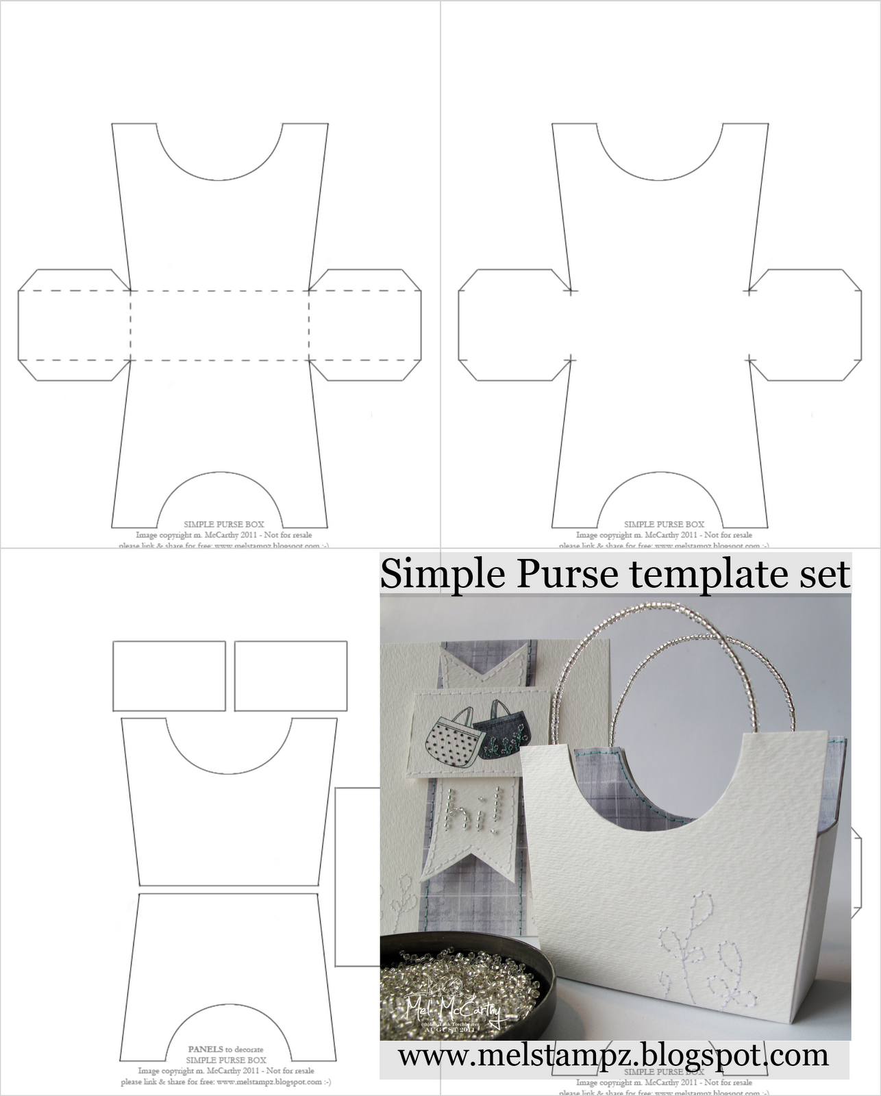 Mel Stampz New Simple Purse Box Templates