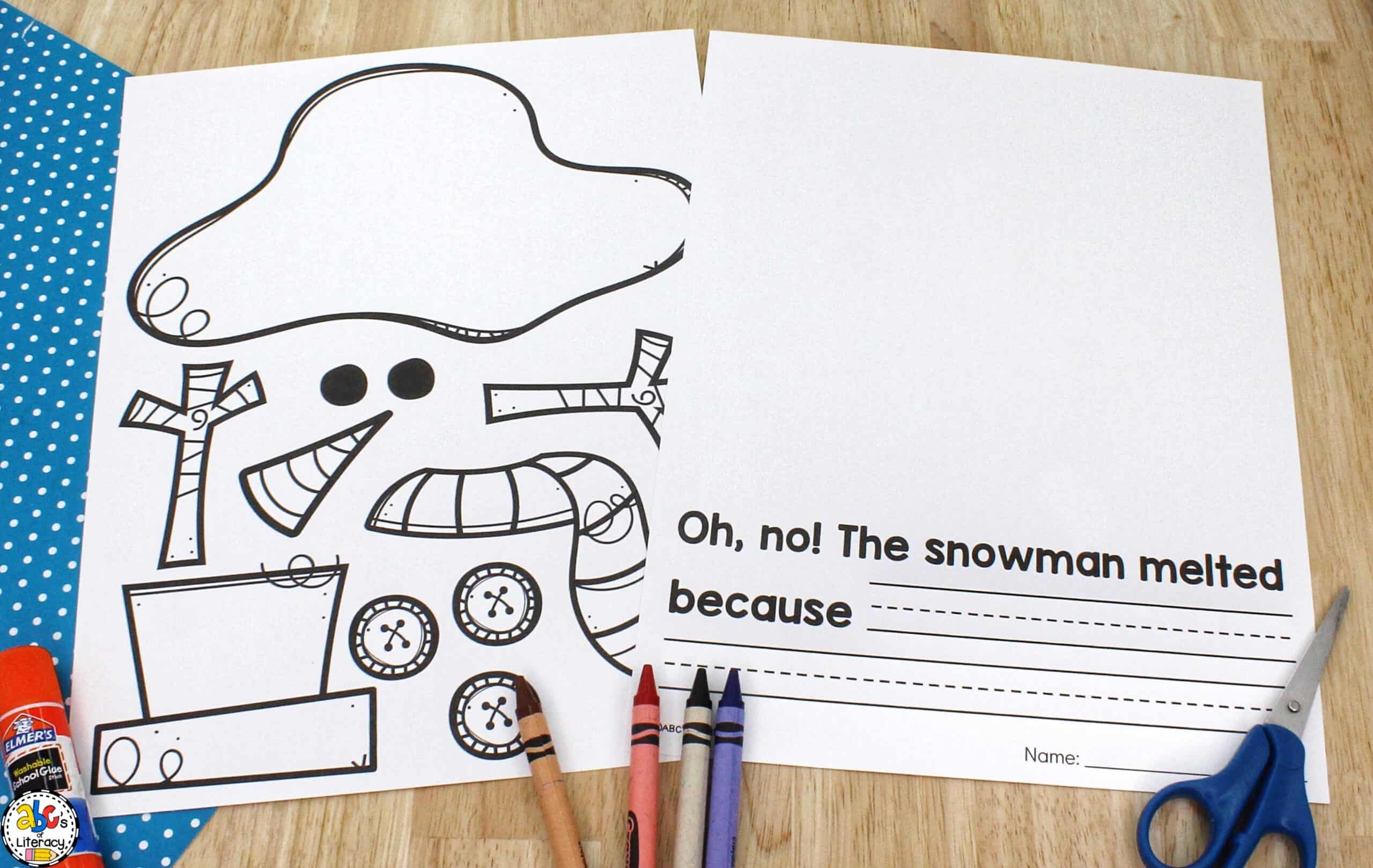 Free Printable Melted Snowman Template
