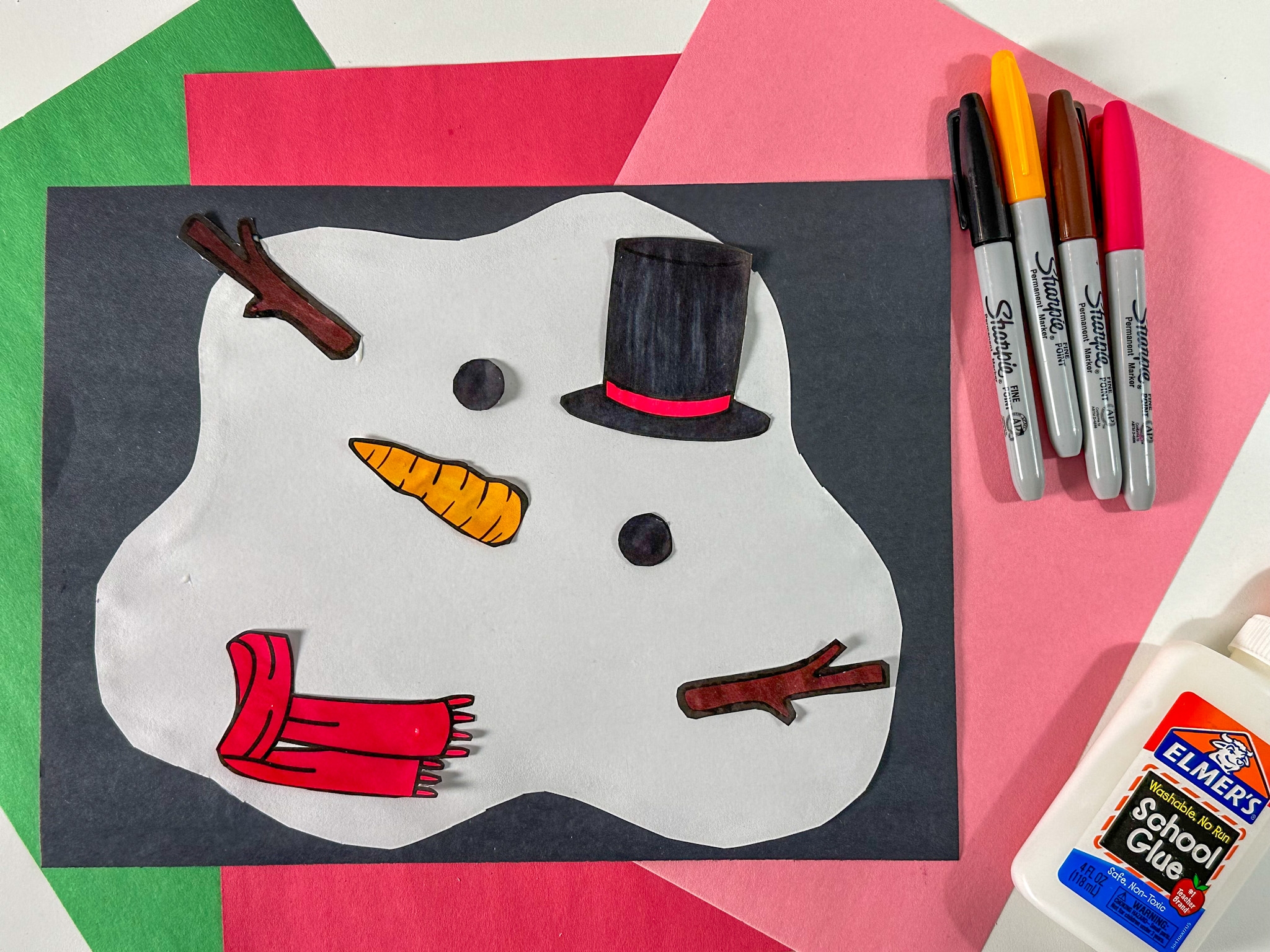 Melted Snowman Craft With Free Printable Raising Veggie Lovers
