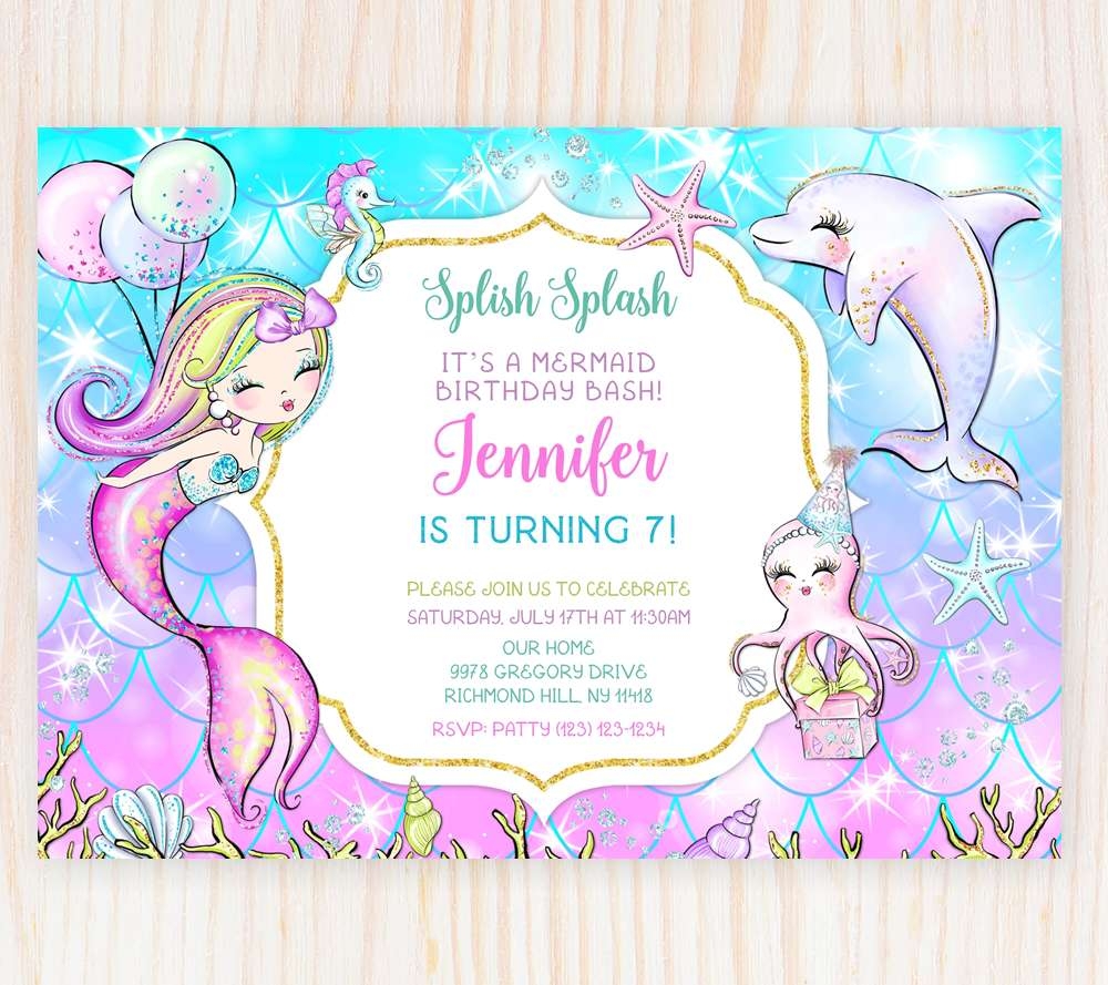 Mermaid Birthday Invitation Template Edit Online Now With A FREE Mermaid Birthday Invitation Template Edit Online Now With A FREE
