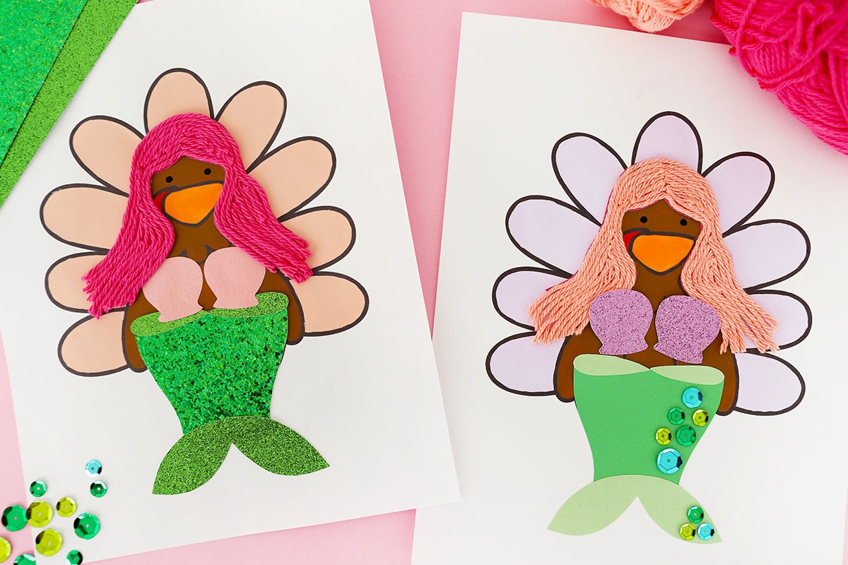Free Printable Mermaid Turkey Template